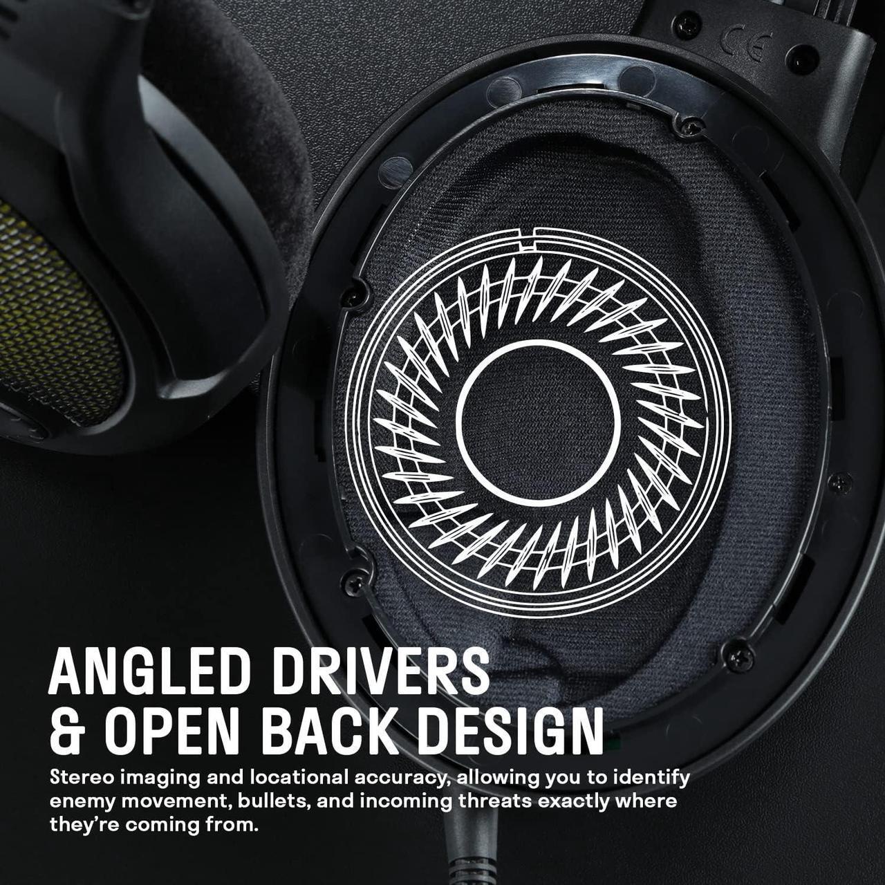 Alt view image 5 of 7 - DROP + EPOS PC38X Gaming Headset Noise-Cancelling Microphone with Over-Ear Open-Back Design, Velour Earpads, Compatible with PC, PS4, PS5, Switch, Xbox, Mac, Mobile, and More (Yellow)