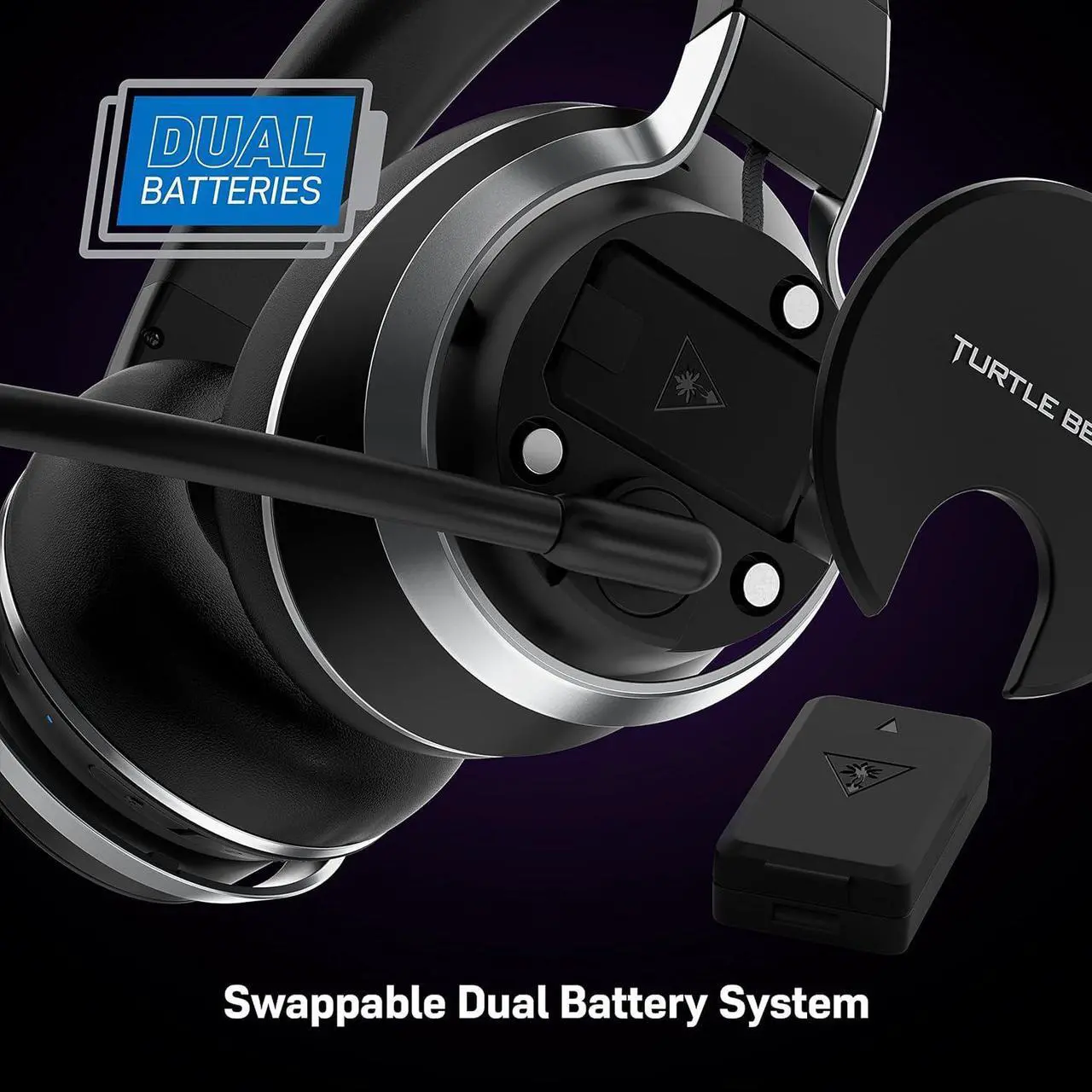 Alt view image 6 of 7 - Turtle Beach Stealth Pro Multiplatform Wireless Noise-Cancelling Gaming Headset for PS5, PS4, Playstation, PC, Mac, Switch, & Mobile  50mm Speakers, Bluetooth, Dual Batteries  Black