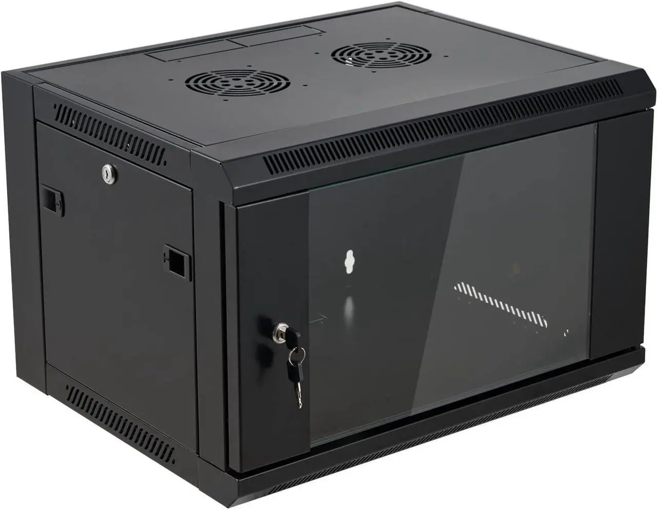 Main image of 6U Wall Mount Server Cabinet Network Rack Enclosure Locking Glass Door