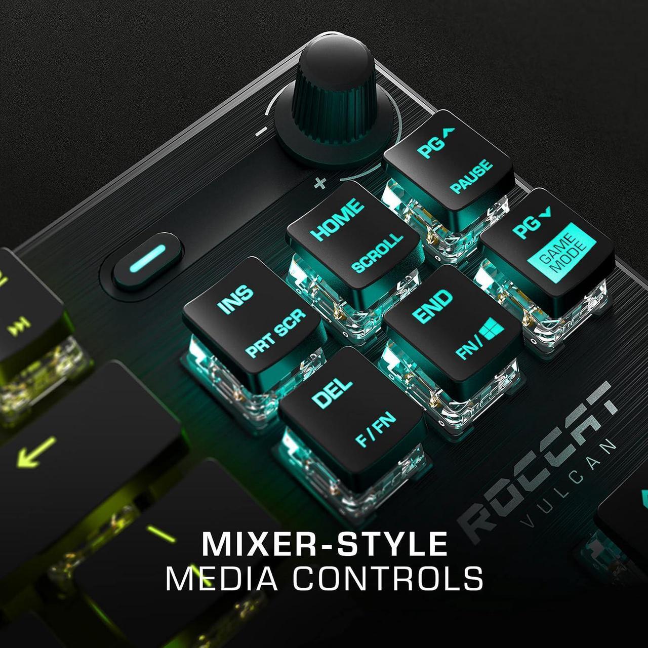 Alt view image 5 of 7 - ROCCAT Vulcan TKL Mechanical Gaming Keyboard, Compact, Tenkeyless, Titan Optical Switches, RGB Lighting, Anodized Aluminum Top Plate, Detachable USB-C Cable, Low Profile Design, Black