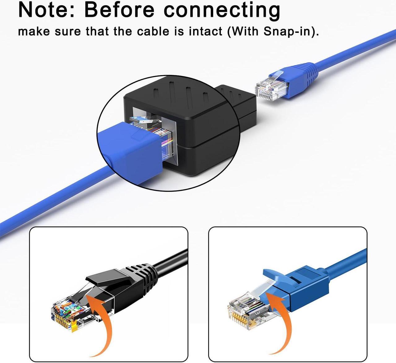 Alt view image 3 of 7 - RJ45 Coupler Ethernet Coupler in Line Coupler for Cat8/Cat7/Cat6/Cat5e/Cat5 Ethernet Cable Extender Adapter Female to Female (30 PCS Black)