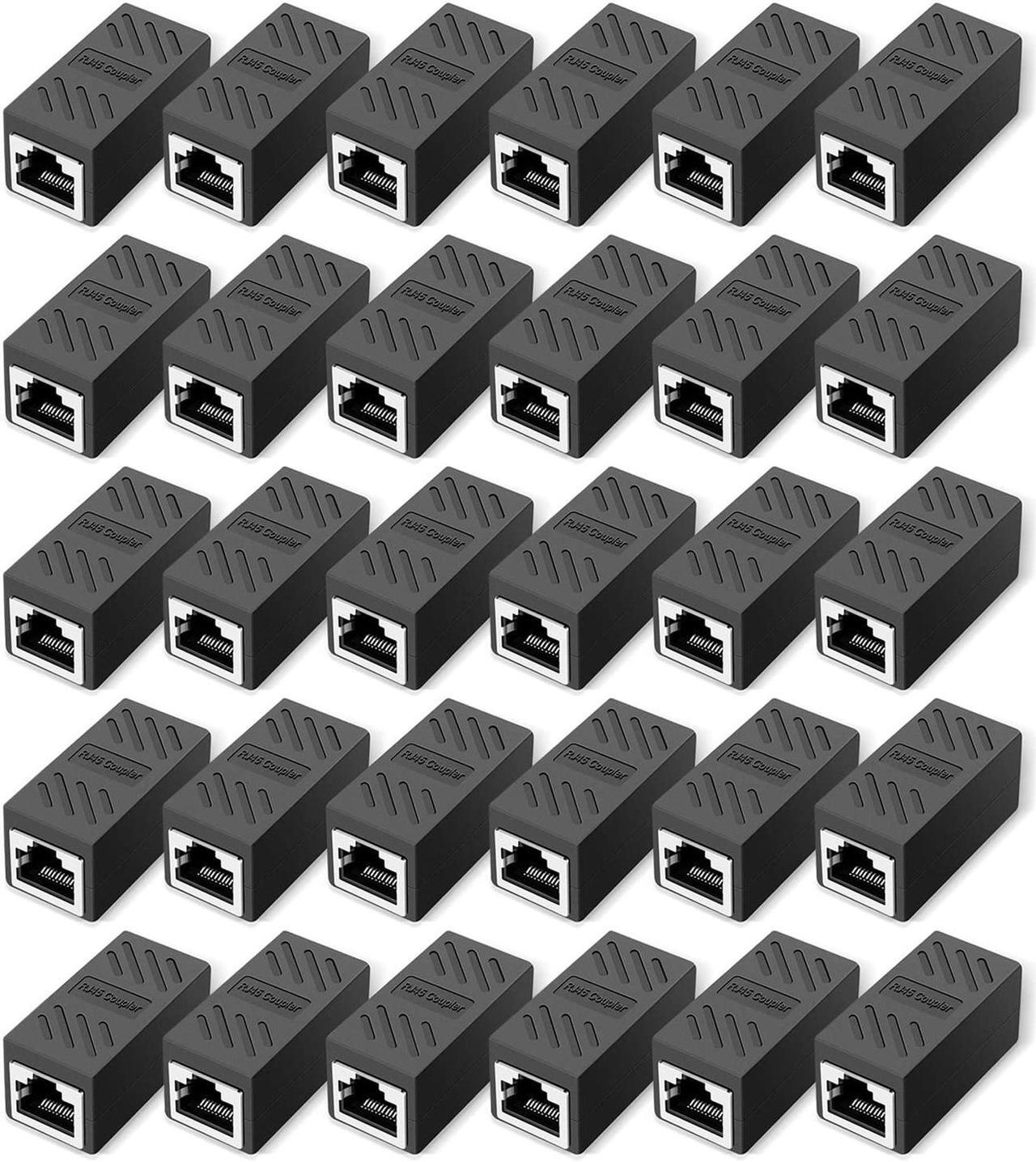 Main image of RJ45 Coupler Ethernet Coupler in Line Coupler for Cat8/Cat7/Cat6/Cat5e/Cat5 Ethernet Cable Extender Adapter Female to Female (30 PCS Black)