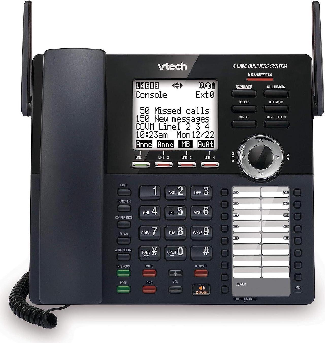 Main image of VTech AM18447 Main Console 4-Line Expandable Small Business Office Phone System with Answering Machine, Intercom, Auto Attendant & Music on Hold , Black