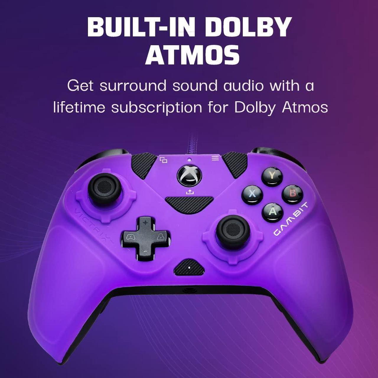 Alt view image 5 of 5 - Victrix Gambit World's Fastest Licensed Xbox Controller, Elite Esports Design with Swappable Pro Thumbsticks, Custom Paddles, Swappable White / Purple Faceplate for Xbox One, Series X/S, PC