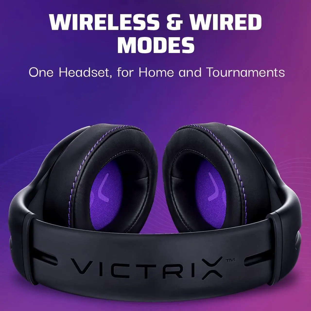 Alt view image 2 of 6 - Victrix Gambit Black Wireless and Wired Gaming Headset with Mic - Microsoft Xbox One, Series X|S, PC - Esports-Ready Pro Audio, Noise Cancelling Microphone, Ultra-Comfort Over the Ear Headphones