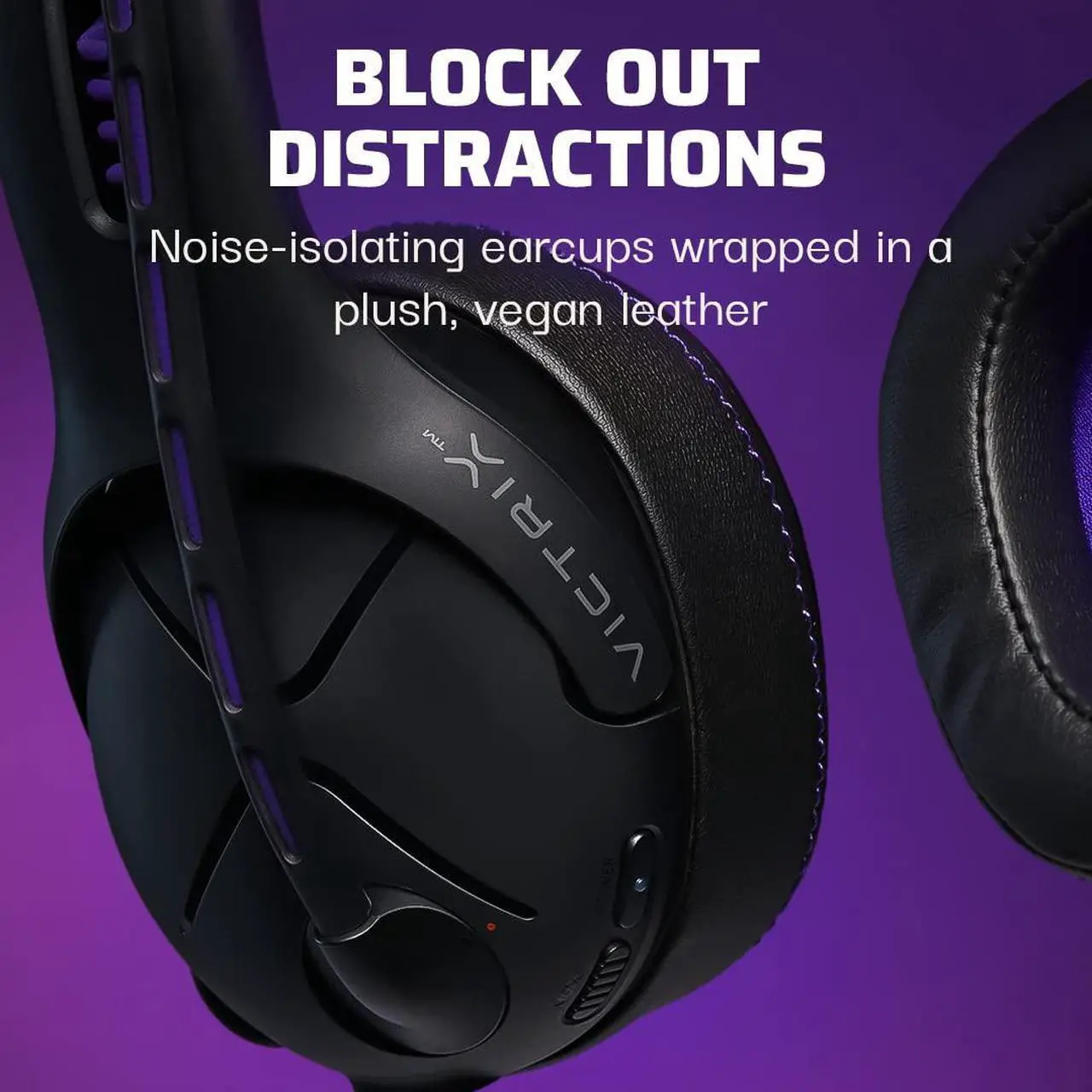 Alt view image 5 of 6 - Victrix Gambit Black Wireless and Wired Gaming Headset with Mic - Microsoft Xbox One, Series X|S, PC - Esports-Ready Pro Audio, Noise Cancelling Microphone, Ultra-Comfort Over the Ear Headphones