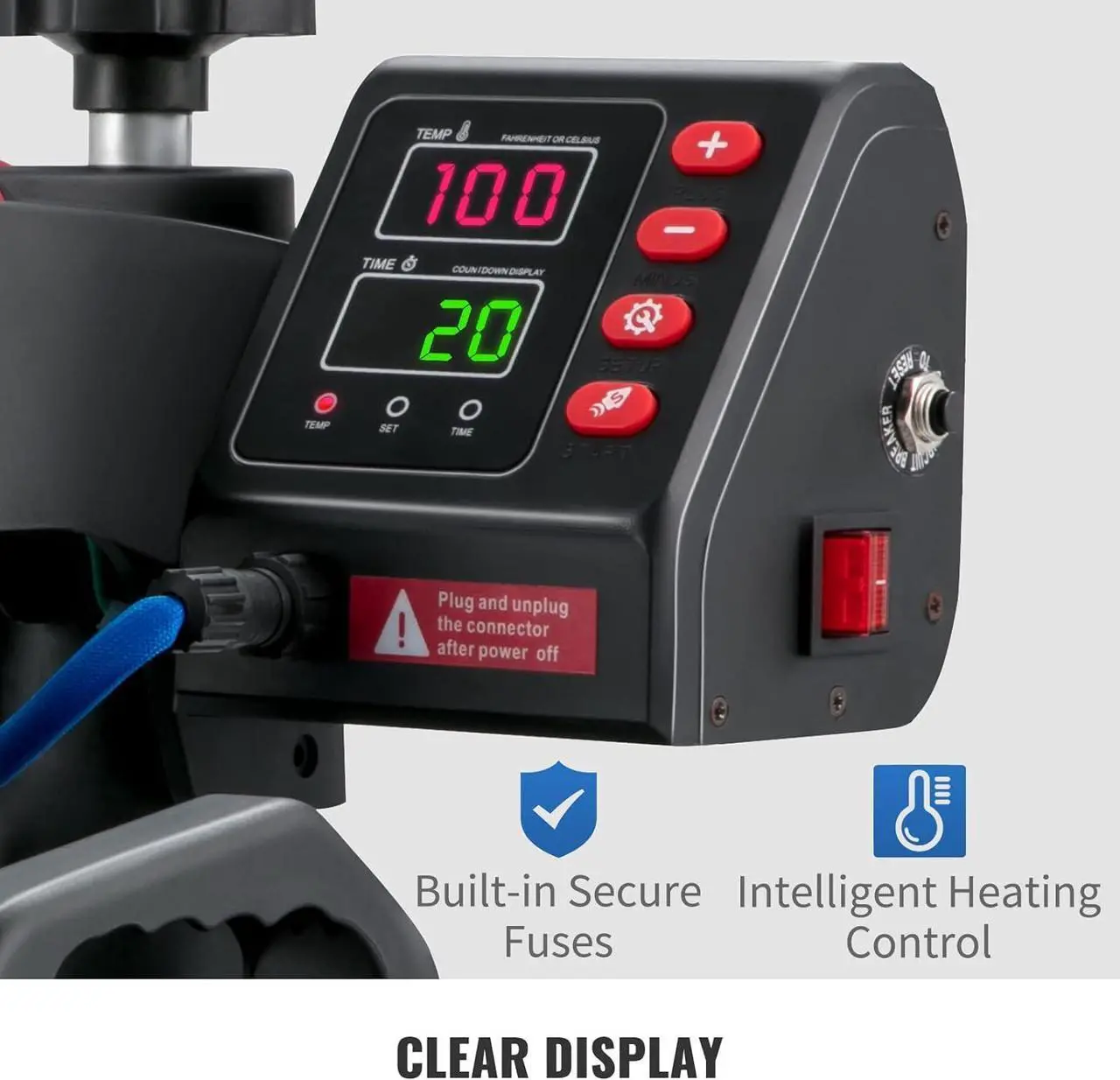 Alt view image 6 of 7 - Heat Press 15X12 Inch Heat Press Machine 5 in 1 Digital Multifunctional Sublimation T-Shirt Heat Press Machine for T Shirts Hat Mug Cap Plate