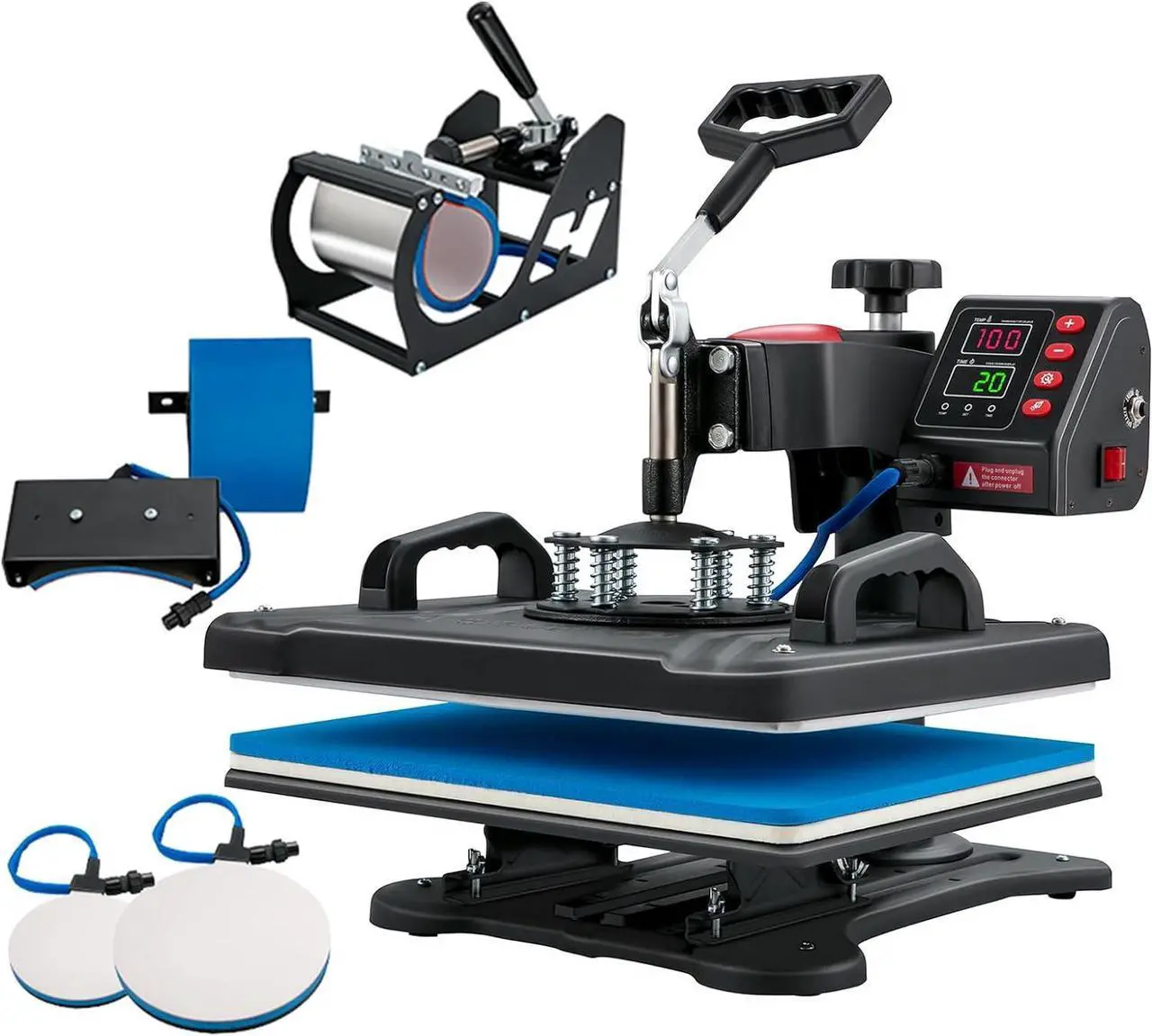 Main image of Heat Press 15X12 Inch Heat Press Machine 5 in 1 Digital Multifunctional Sublimation T-Shirt Heat Press Machine for T Shirts Hat Mug Cap Plate