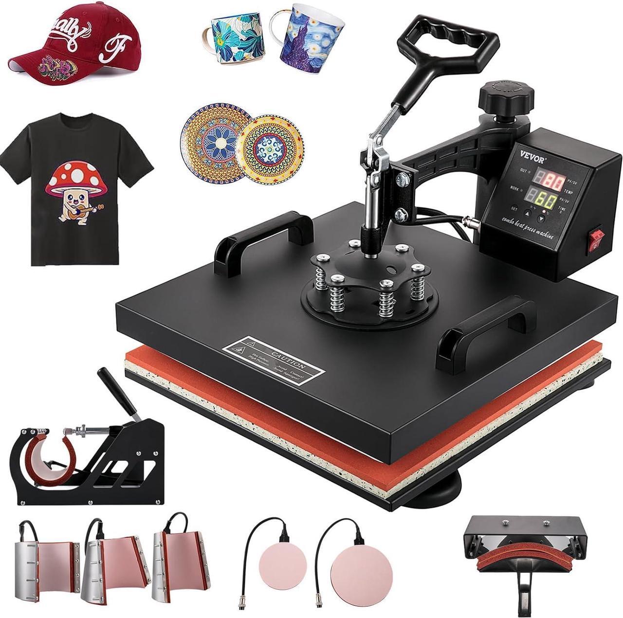 Main image of 15x15 Heat Press Machine 8 in 1 Combo Tshirt Press Machine with Tumbler Press, 360° Swing Away Digital Multifunction Heat Transfer Sublimation for Printing T Shirts Mug Hat Plate Cap