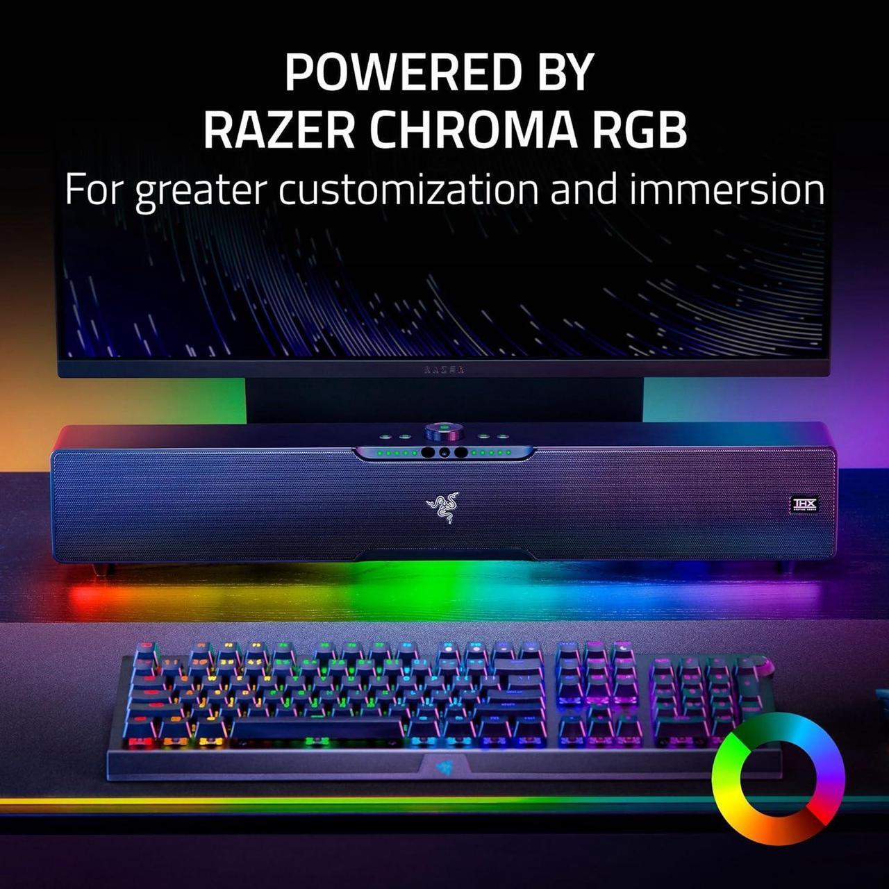 Alt view image 5 of 7 - Leviathan V2 Pro - Multi-Driver PC Gaming Soundbar with Subwoofer - Beamforming Surround Sound with AI Head Tracking - Chroma RGB - Bluetooth 5.0 & 3.5mm - for PC, Desktop/Laptop, Mobile, Switch