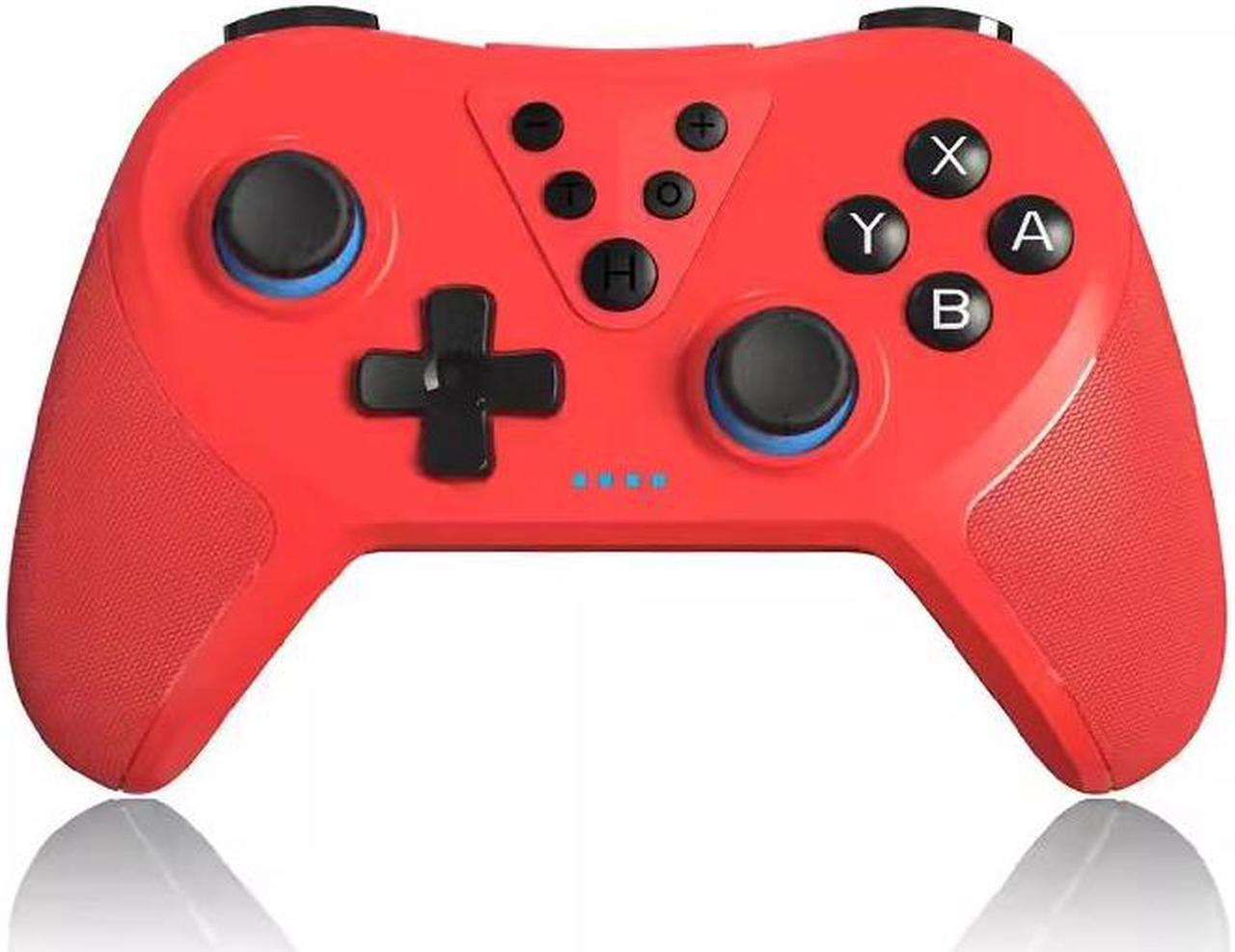 Wireless Switch Controller Black,Nintendo Switch Controller for Nintendo Switch/Lite/OLED Controller,Switch Pro Controller Support Wake-up,Gyro Axis,Turbo Function with 2 Thumb Caps - Red