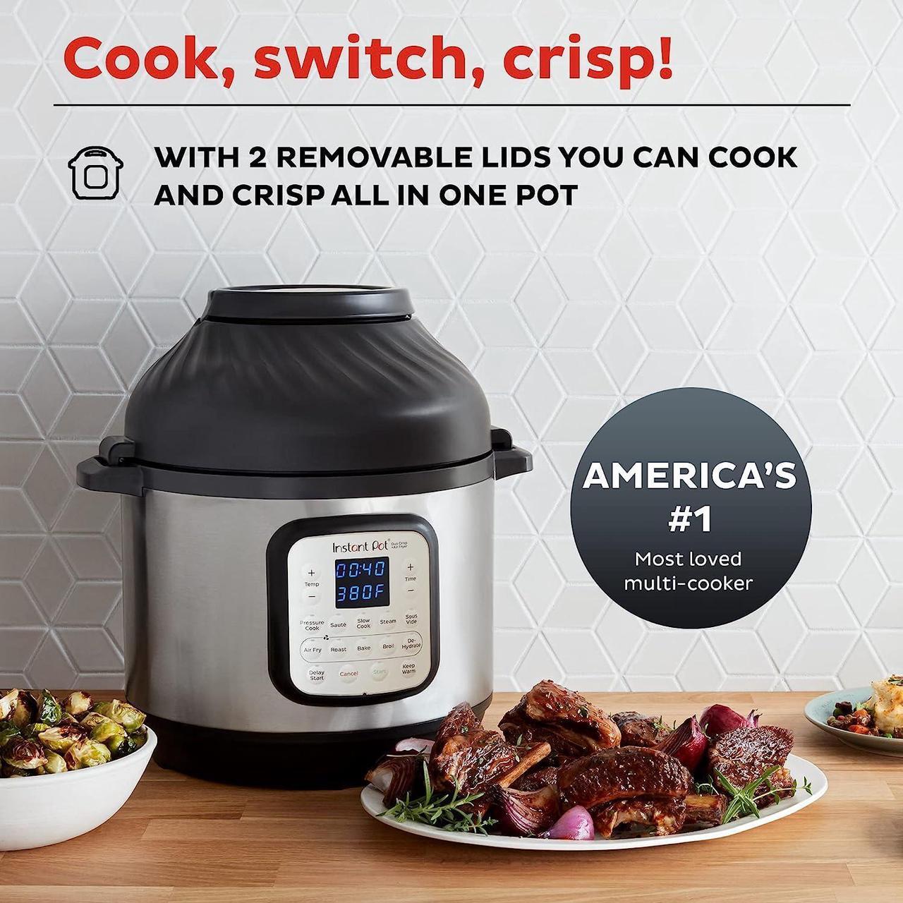 Alt view image 2 of 7 - Instant Pot Duo Crisp 11-in-1 Air Fryer and Electric Pressure Cooker Combo with Multicooker Lids that Fries, Steams, Slow Cooks, Sautés, Dehydrates, & More, Free App With Over 800 Recipes, 8 Quart