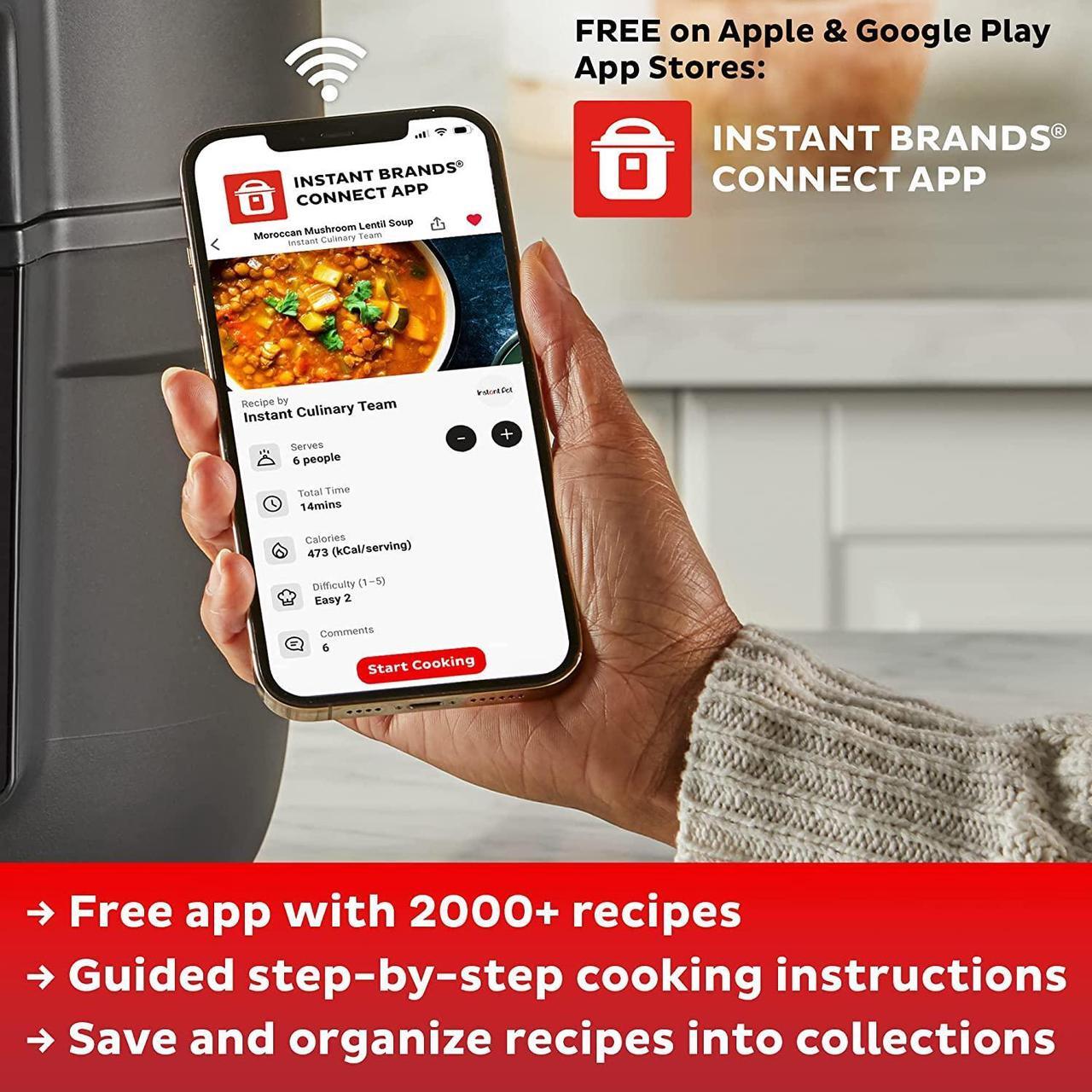 Alt view image 7 of 7 - Instant Pot Duo Crisp 11-in-1 Air Fryer and Electric Pressure Cooker Combo with Multicooker Lids that Fries, Steams, Slow Cooks, Sautés, Dehydrates, & More, Free App With Over 800 Recipes, 8 Quart