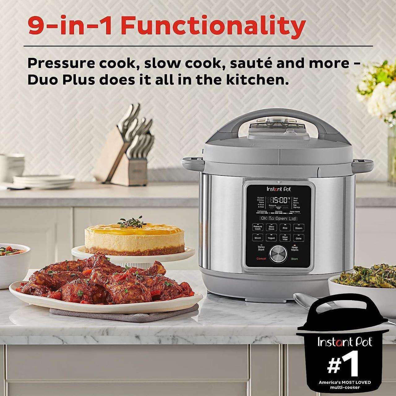 Alt view image 2 of 7 - Instant Pot Duo Plus, 8-Quart Whisper Quiet 9-in-1 Electric Pressure Cooker, Slow Rice Cooker, Steamer, Sauté, Yogurt Maker, Warmer & Sterilizer, App With Over 800 Recipes, Stainless Steel