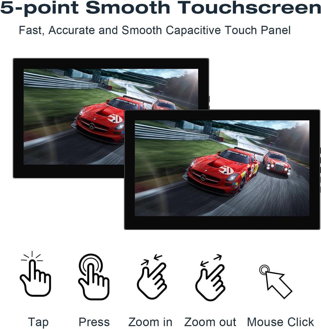 Alt view image 3 of 6 - 7 inch Touchscreen Mini Monitor 1024 X 600 Small Monitor HDMI Portable Monitor IPS LCD Display for Laptop Xbox PS3 Rasp Pi