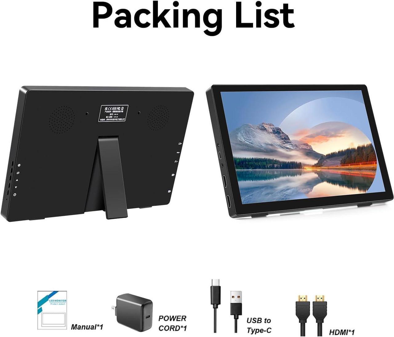 Alt view image 6 of 6 - 7 inch Touchscreen Mini Monitor 1024 X 600 Small Monitor HDMI Portable Monitor IPS LCD Display for Laptop Xbox PS3 Rasp Pi
