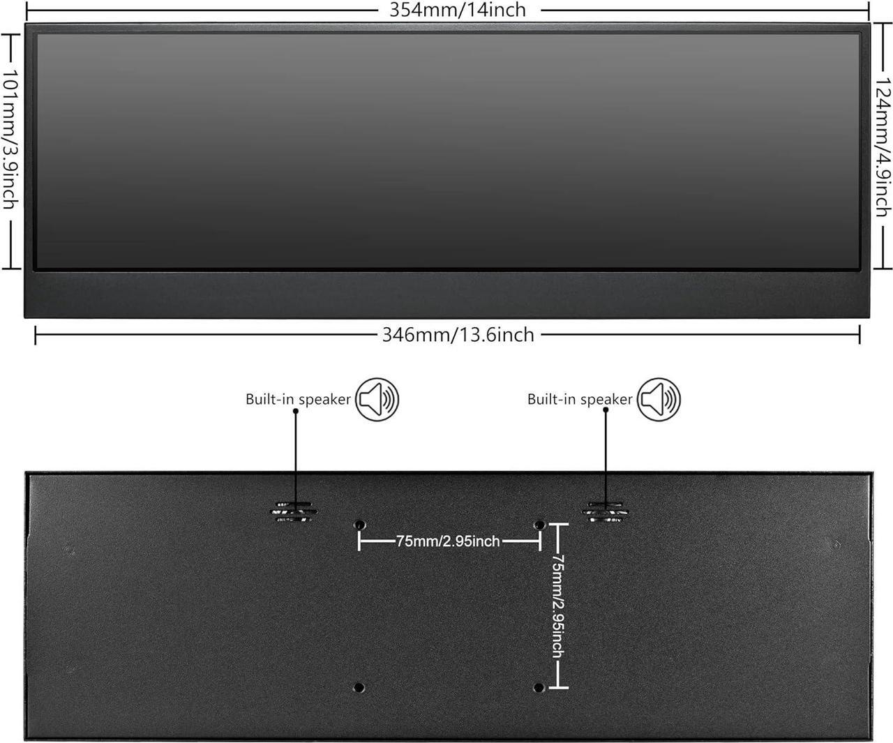 Alt view image 5 of 7 - 14'' 4K UHD IPS 3840x1100 Stretched Bar Touch Screen Display Monitor for Laptop Computer PC Speed Temperature Windows Aida64 CPU GPU HDMI Secondary Monitor for Music Media Timeline Editing