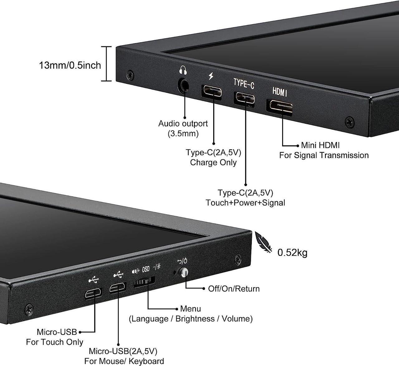 Alt view image 6 of 7 - 14'' 4K UHD IPS 3840x1100 Stretched Bar Touch Screen Display Monitor for Laptop Computer PC Speed Temperature Windows Aida64 CPU GPU HDMI Secondary Monitor for Music Media Timeline Editing