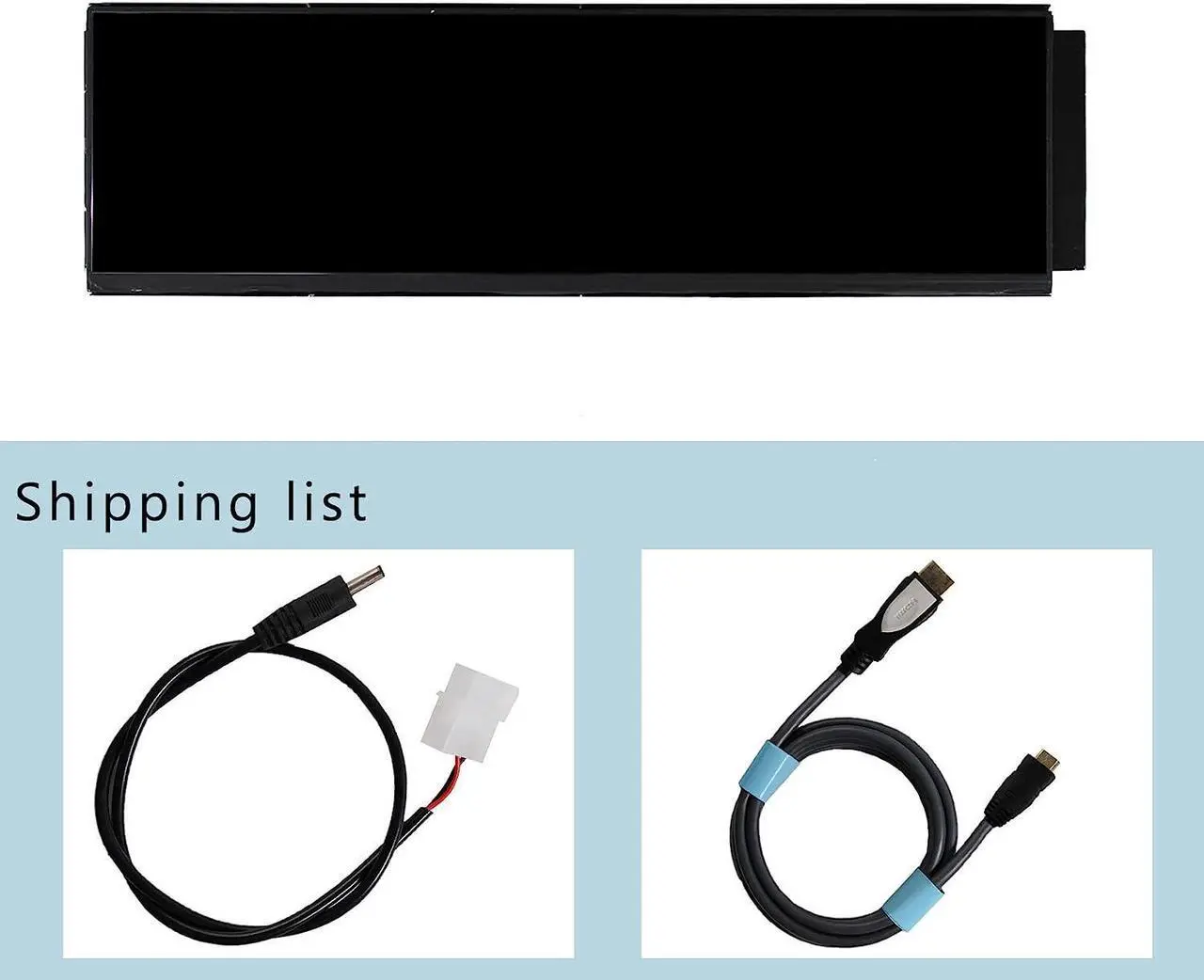 Alt view image 6 of 6 - 12.6 Inch IPS LCD Screen Monitor 1920x515 Display with Mini HD-MI to HD-MI Cable Kit,Fit for DIY Y60 PC Case CPU GPU Secondary Monitor Panel