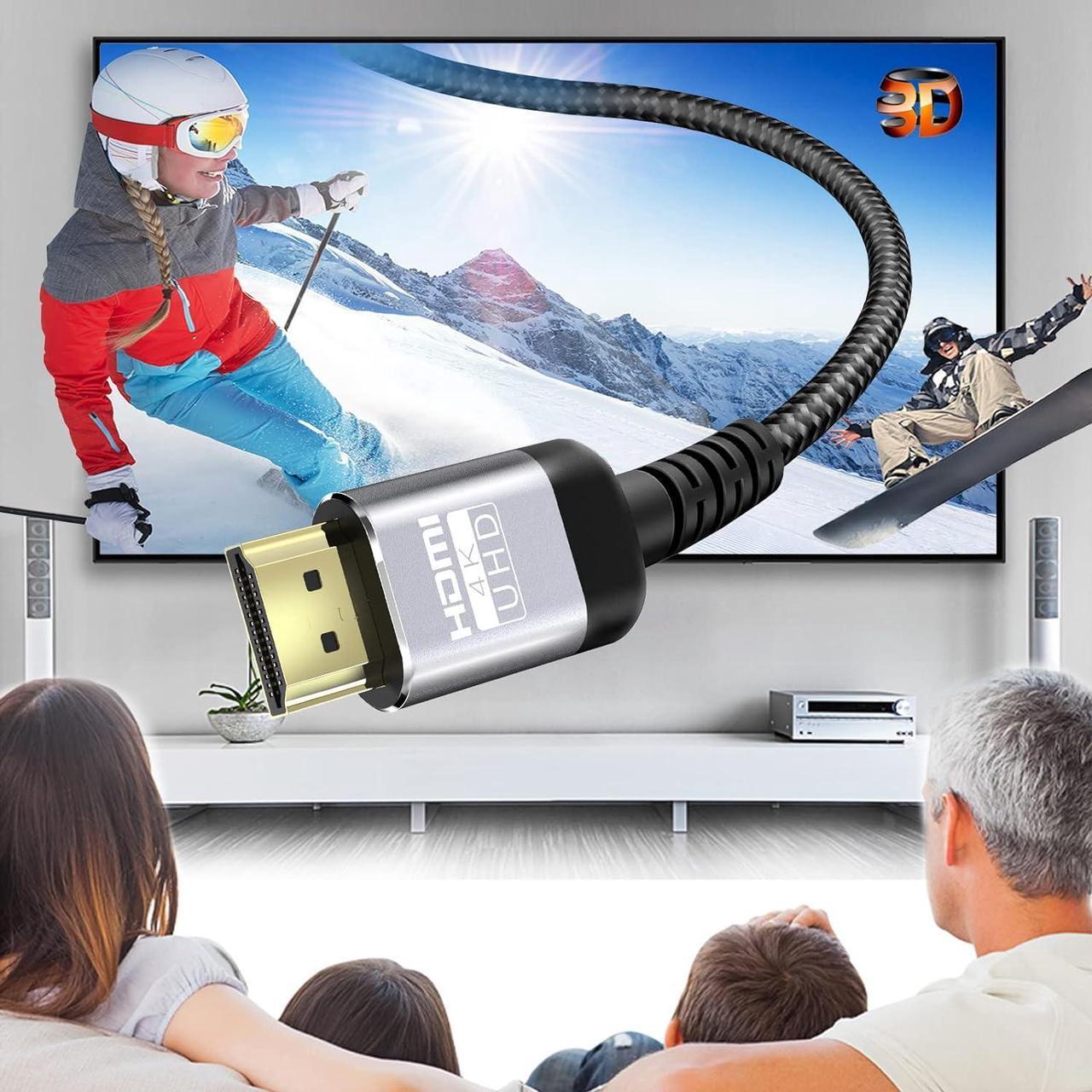 Alt view image 2 of 6 - 4K HDMI Cables 3Ft | 18Gbps Ultra High Speed HDMI 2.0 Cable & 4K@60Hz HDR ARC HDCP2.2 Ethernet-Braided HDMI Cord | for UHD TV Monitor Laptop Xbox PS4/PS5 ect