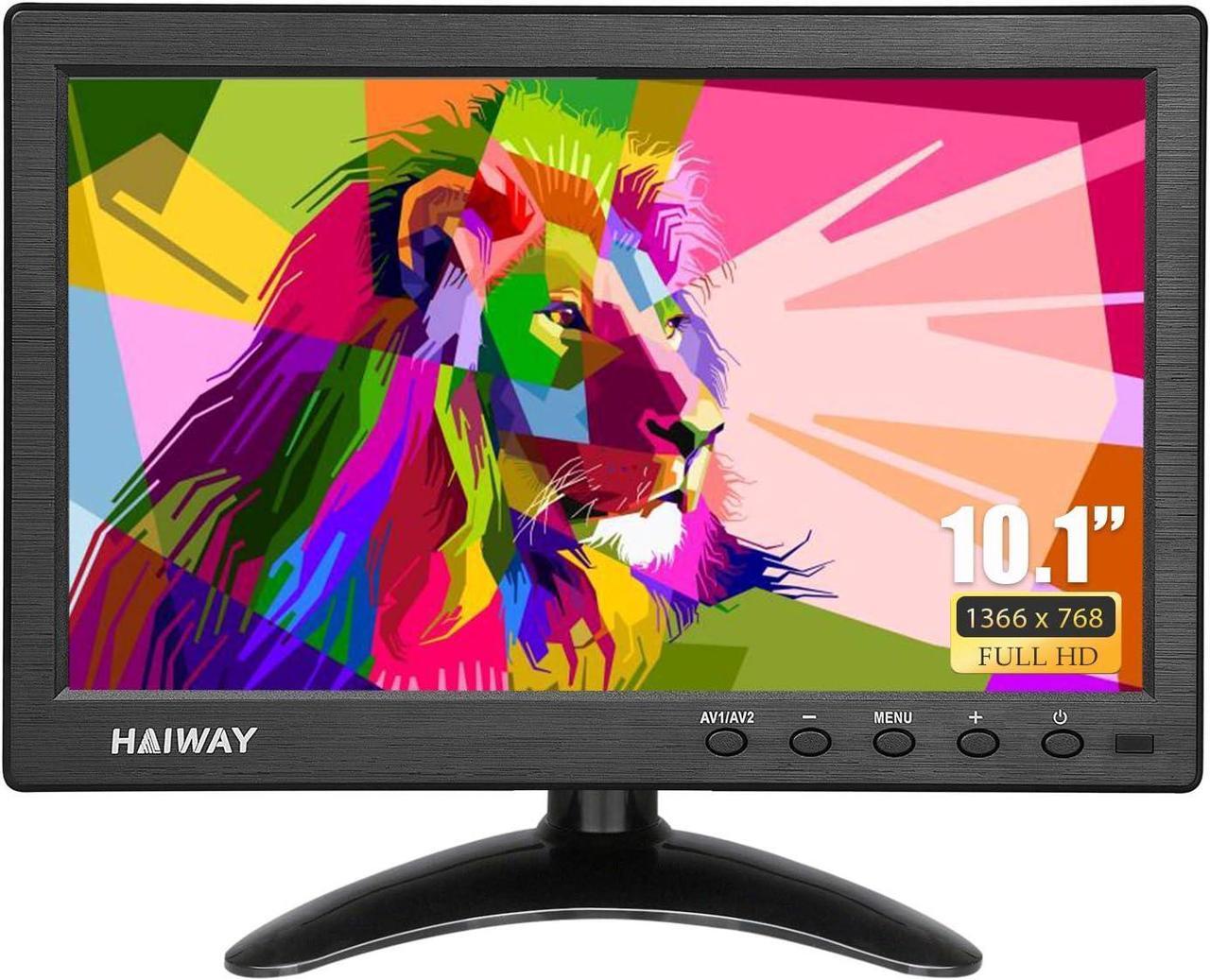 Main image of 10.1 inch Security Monitor, 1366x768 Resolution Small HDMI Monitor Small Portable Monitor with Remote Control with Built-in Dual Speakers HDMI VGA BNC USB Input for Gaming CCTV Raspberry Pi PC