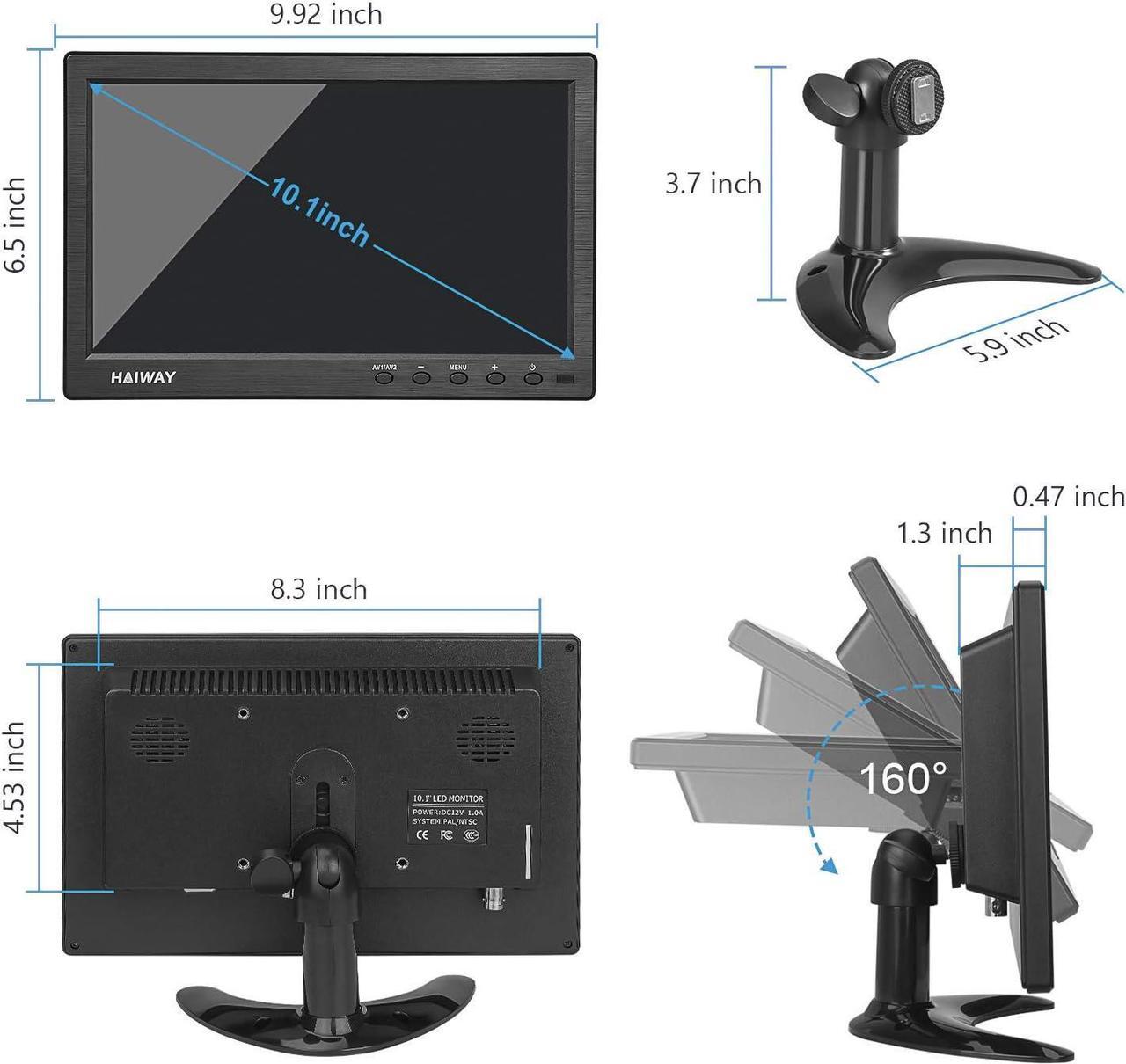 Alt view image 7 of 7 - 10.1 inch Security Monitor, 1366x768 Resolution Small HDMI Monitor Small Portable Monitor with Remote Control with Built-in Dual Speakers HDMI VGA BNC USB Input for Gaming CCTV Raspberry Pi PC
