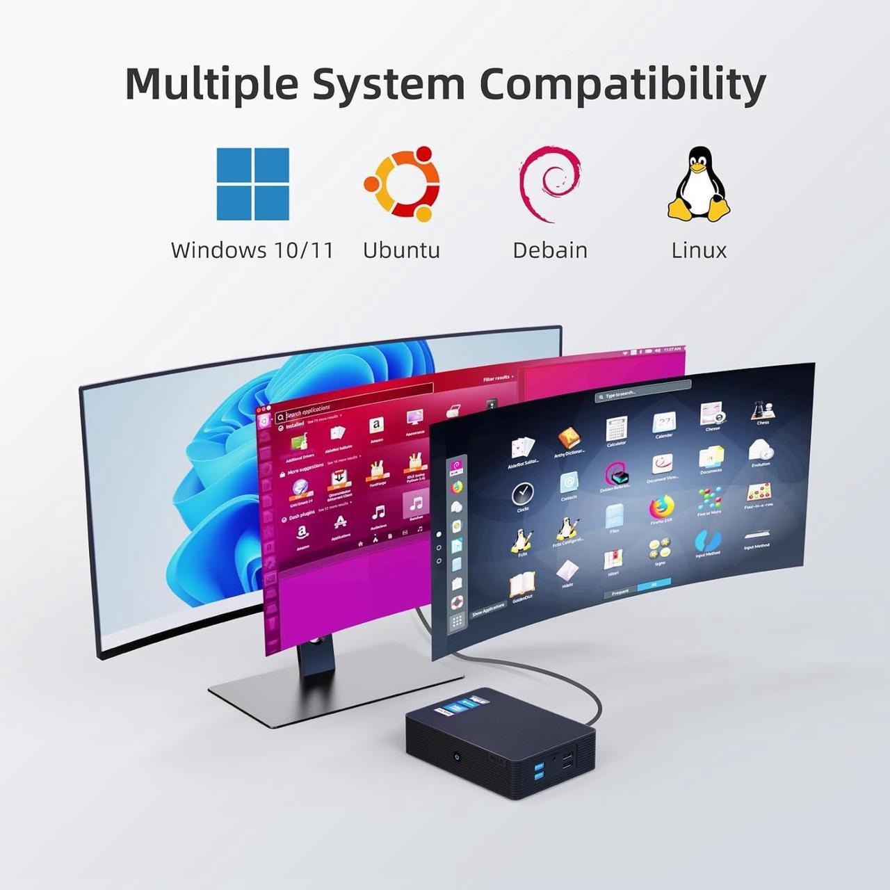 Alt view image 6 of 7 - Fanless Mini PC QuieterHD3 Celeron N5105 16GB 512GB Windows 11 Pro Micro Computer Small Desktop Servers with Gigabit Ethernet WiFi 6 PXE Dual HDMI 4K Unlock BIOS on Industrial Webcast Office