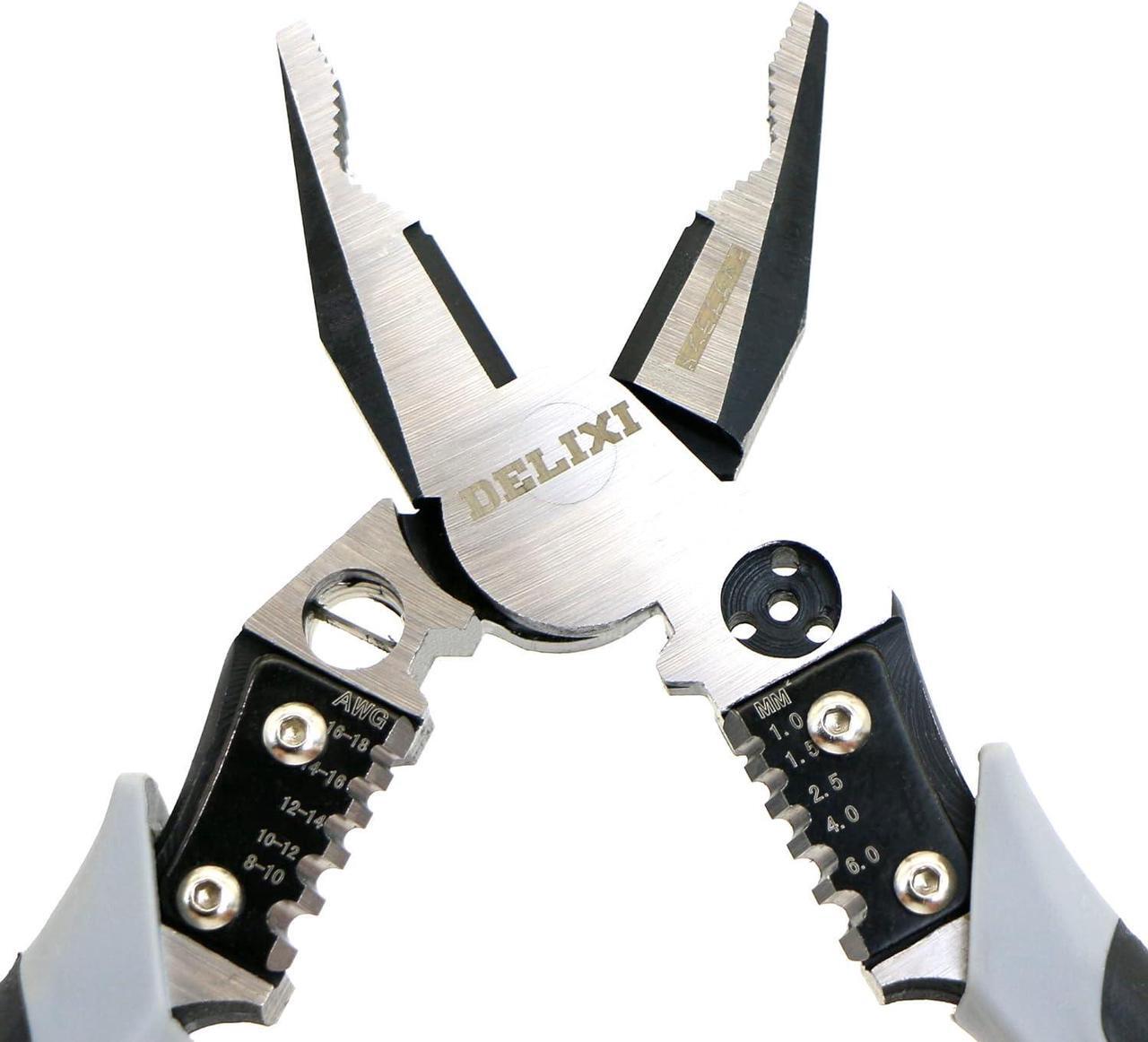 Alt view image 2 of 6 - Multi-Function Linesman Pliers with Sharp Blades,Multi-Function Combination Pliers with Wire separate, Wire winding, Wire Stripper, Crimper,Cutter Function, 9 inch