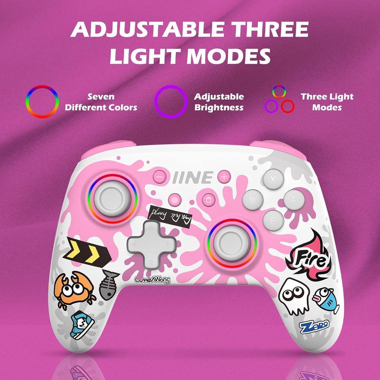 Alt view image 4 of 7 - Wireless Pro Controller Gamepad Compatible with Nintendo Switch/Oled, Support NFC with Wake Up, Dual Motion and TURBO Function