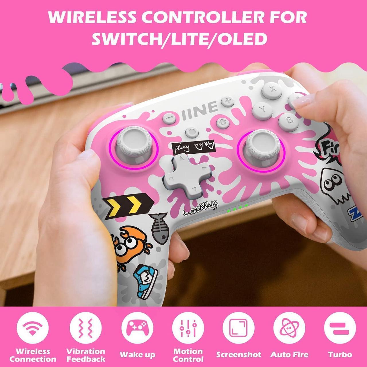 Alt view image 2 of 7 - Wireless Pro Controller Gamepad Compatible with Nintendo Switch/Oled, Support NFC with Wake Up, Dual Motion and TURBO Function