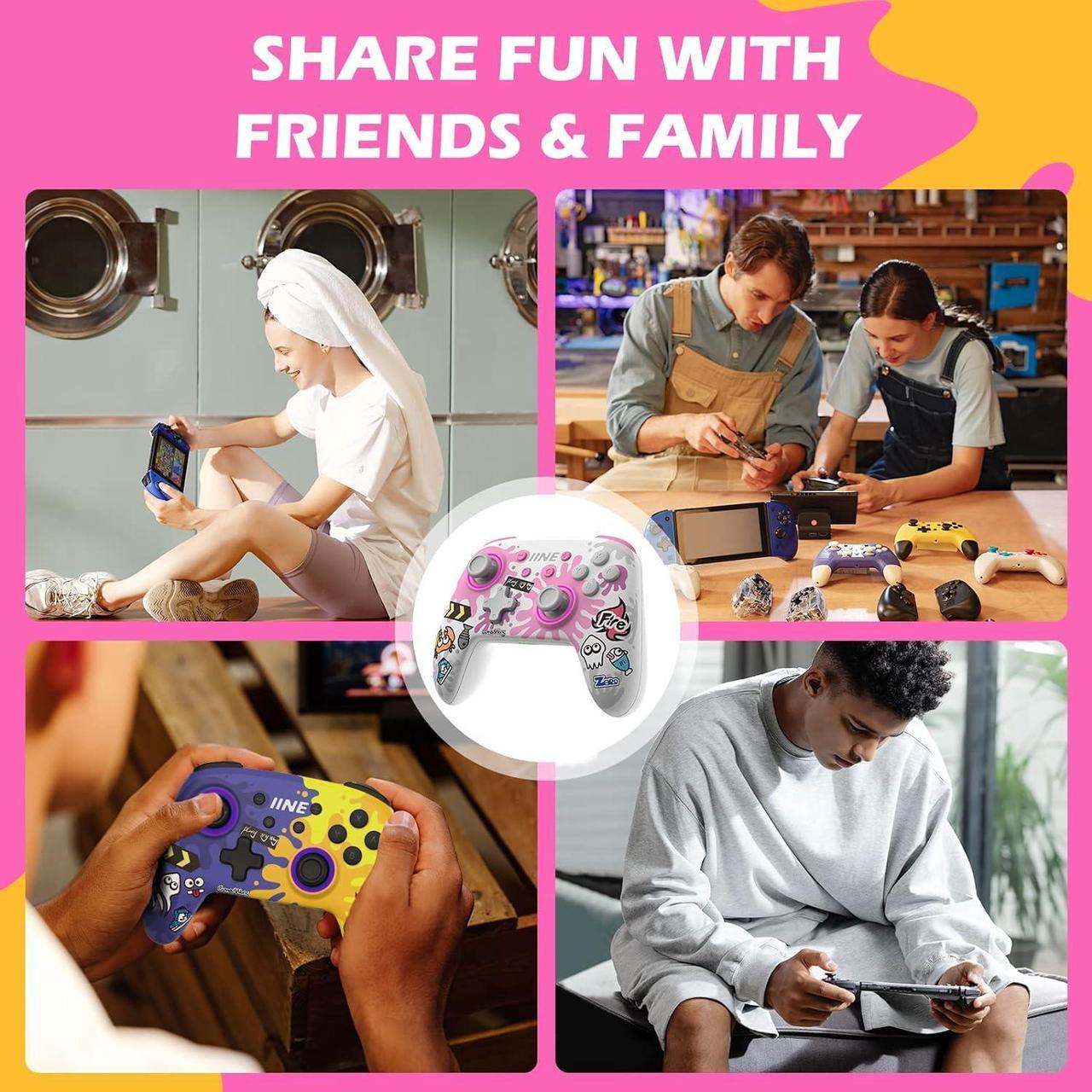 Alt view image 7 of 7 - Wireless Pro Controller Gamepad Compatible with Nintendo Switch/Oled, Support NFC with Wake Up, Dual Motion and TURBO Function