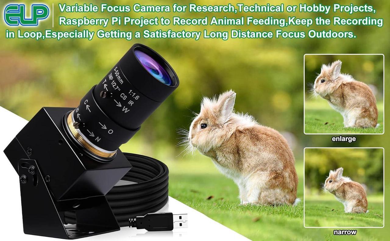 Alt view image 6 of 7 - 4K USB Camera with Microphone Manual Zoom Webcam 5-50mm Variable Focus PC Camera for Computer Mini UVC USB2.0 Web Camera IMX317 Varifocal Audio Video USB with Camera 8mp Vari-focus Close-up Camera