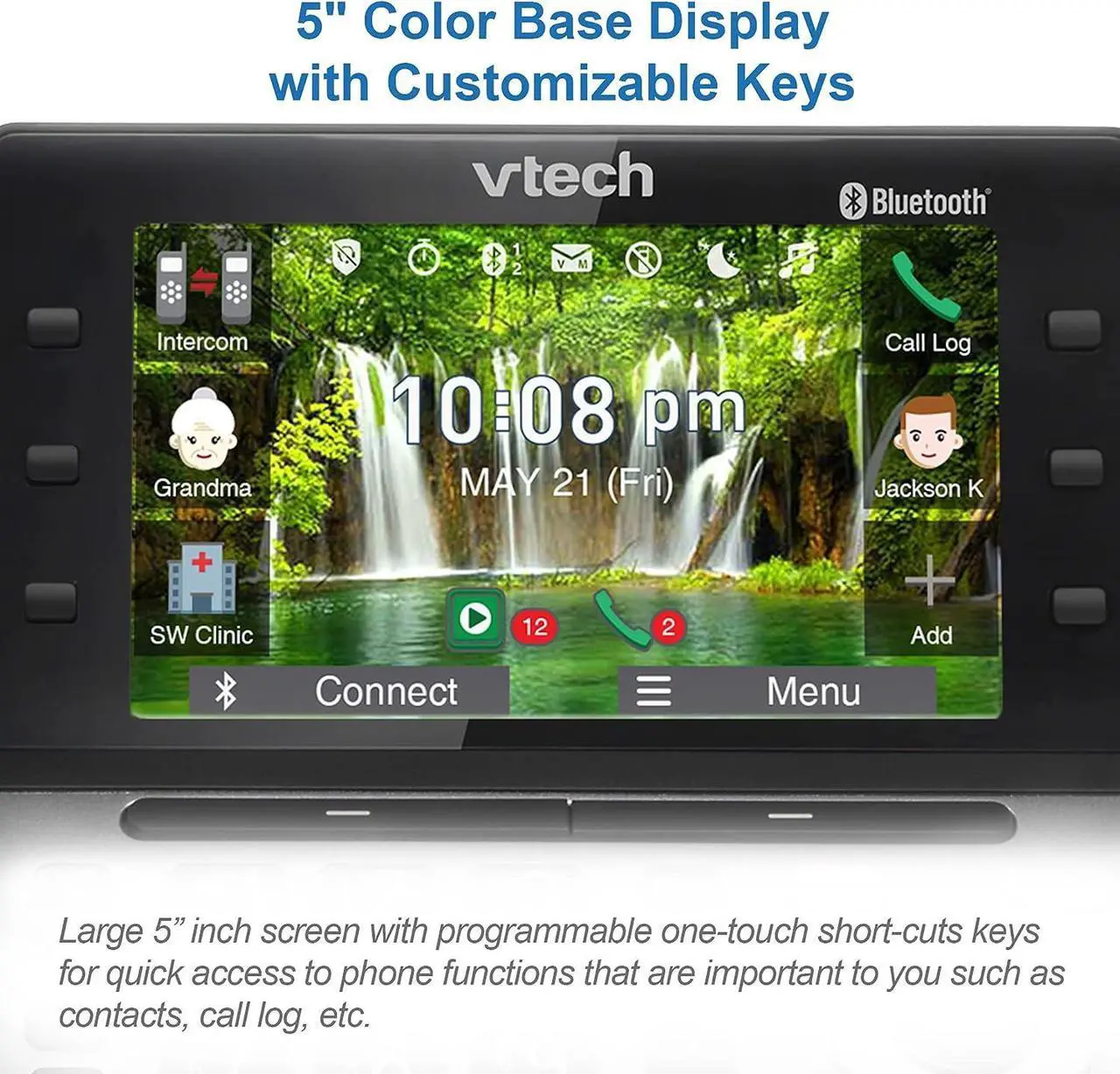 Alt view image 3 of 7 - VTech Business Grade 5-Handset Cordless Phone for Home Office, 5" Color Display, Programmable Short Cut Keys, Smart Call Blocking, Answering System,Bluetooth Connect to Cell