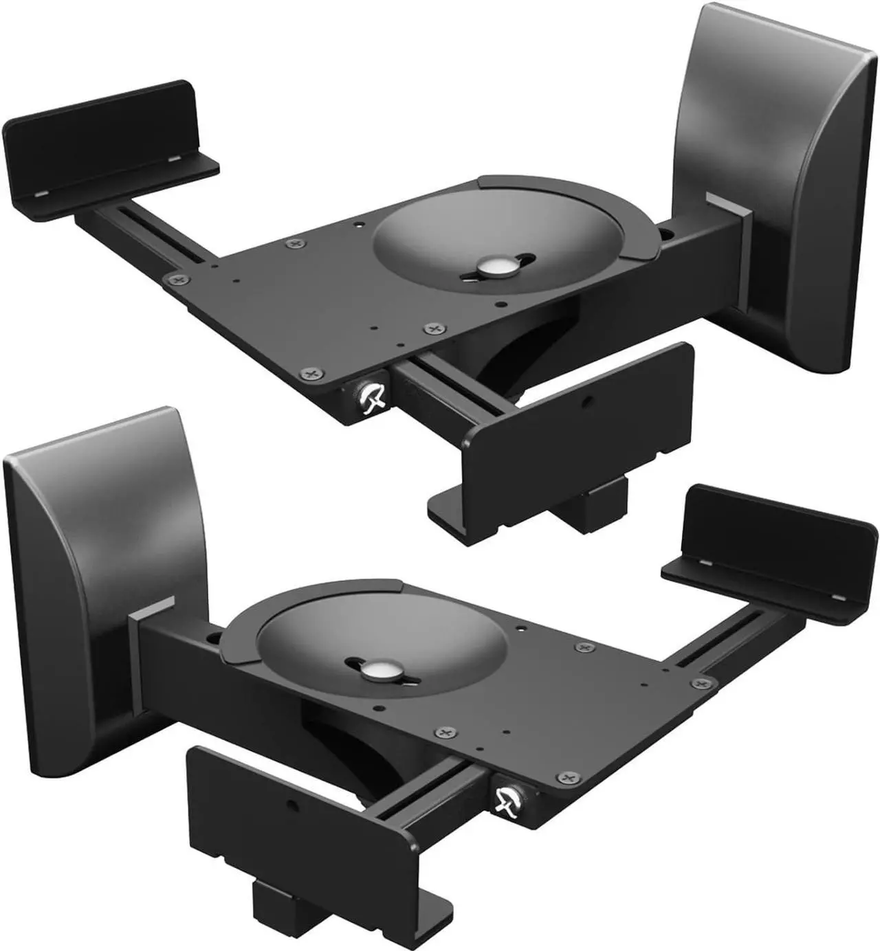 Main image of Dual Side Clamping Bookshelf Speaker Wall Mounting Bracket for Large Surrounding Sound Speakers, Hold up to 66lbs Black