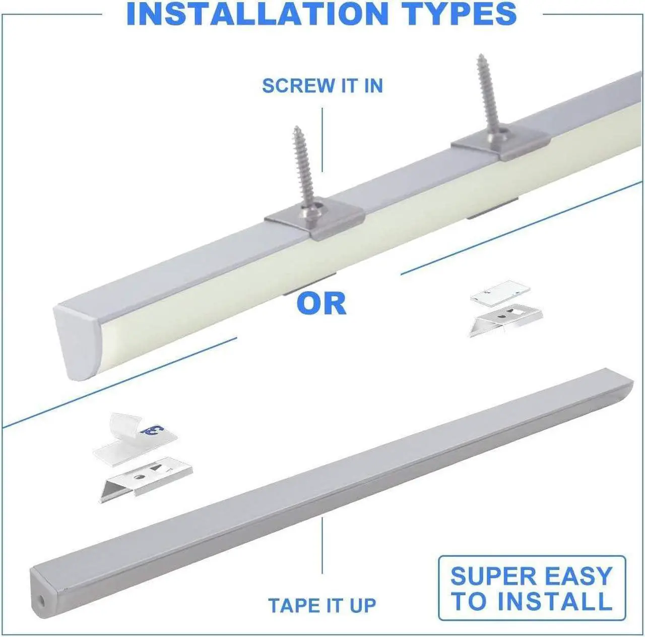 Alt view image 4 of 7 - Cabinet Lighting, 4pcs 12" V-Shape Bright LED Light Bars for Under Cabinet, Gun Safe, Locker, Closet, Under Counter, Shelf, Showcase - 1200lm 12W - Pure White (6000K)