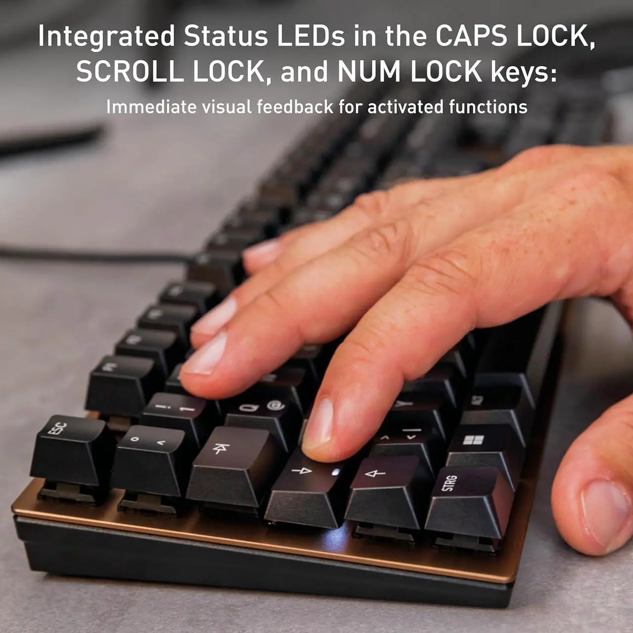 Alt view image 4 of 6 - Cherry KC 200 MX Mechanical Office Keyboard with New MX2A switches. Modern Design with Metal Plate Frame. (Bronze W/MX2A Brown Switch)