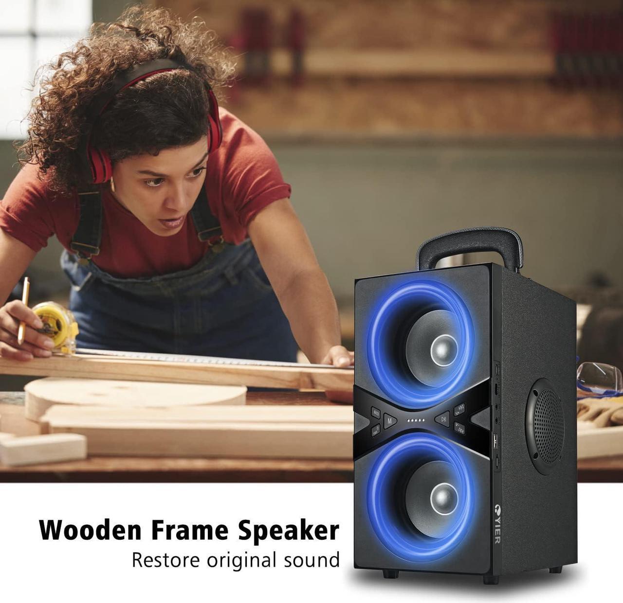 Alt view image 6 of 6 - Bluetooth Speakers, Wireless TWS Portable Speaker with Lights,100dB Loud Subwoofer 80w(Peak) Stereo Sound, Bassup Technology, Long Playtime for Outdoor Party