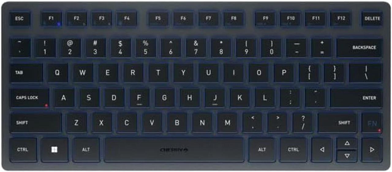 Cherry KW 7100 Mini Multi Device Compact Wireless Keyboard with Bluetooth. (Blue Slate)