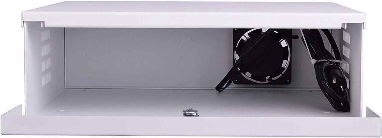 Alt view image 4 of 7 - Heavy Duty Steel 18" x 18" x 5" DVR/PC Security Lock box with 16 Gauge steel walls, and Exhaust Fan, Great electonics lock box for stores, gyms, classrooms, and any public place White
