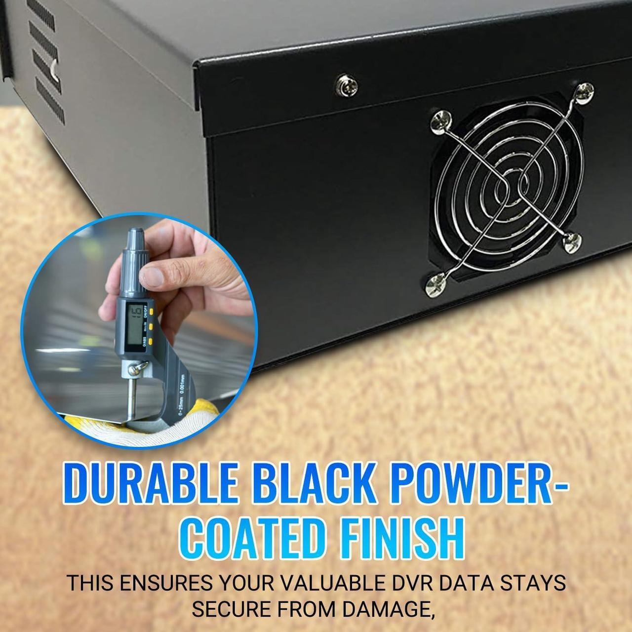Alt view image 6 of 7 - Heavy Duty Steel 18" x 18" x 5" DVR/PC Security Lock box with 16 Gauge steel walls, and Exhaust Fan, Great electonics lock box for stores, gyms, classrooms, and any public place White