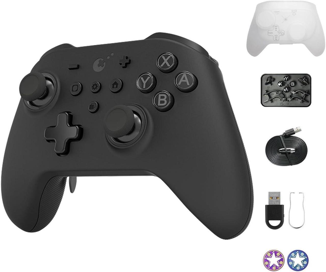 Bluetooth Controller, 4 Back Buttons,Hall Joysticks and Triggers,Maglev/Rotor/HD Vibration,1000Hz Polling Rate for Wins,Compatible with Switch/Android/iOS/macOS/Steam Deck-Black