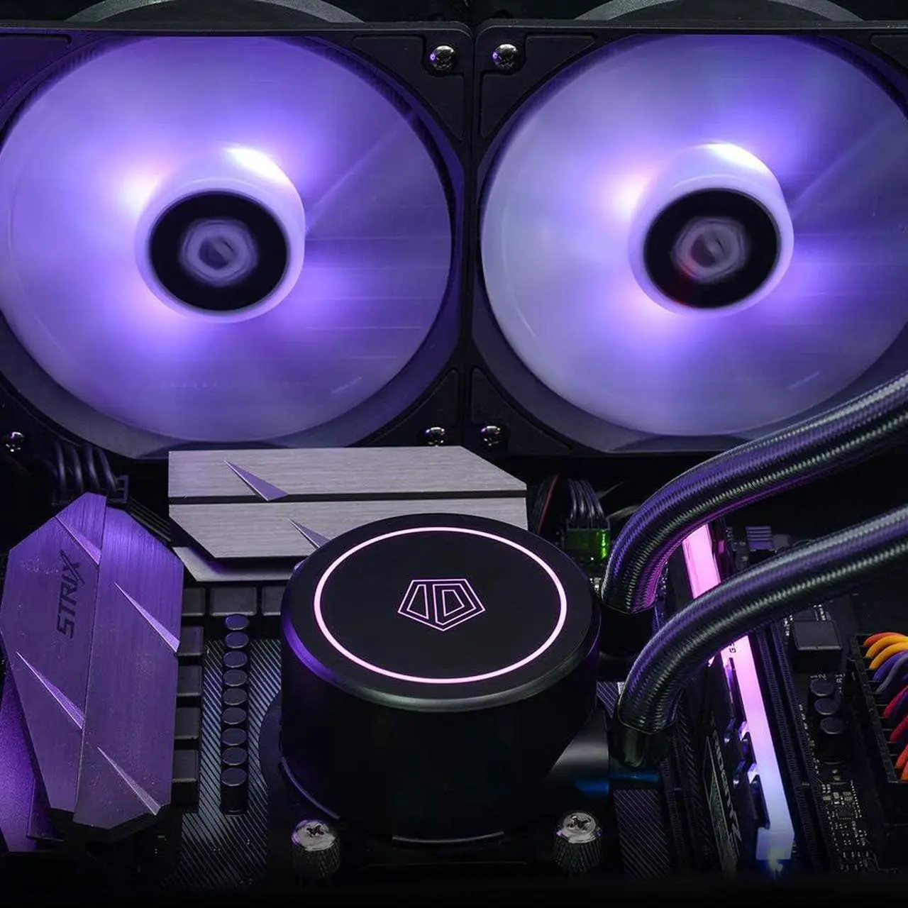 Alt view image 7 of 7 - ID-COOLING AURAFLOW X 240 CPU Water Cooler RGB CPU Liquid Cooler 240mm AIO Cooler MB Sync 12V 4PIN Connector 2X120mm RGB Fan, Intel 1700/115X/1200/2066, AMD AM4/AM5