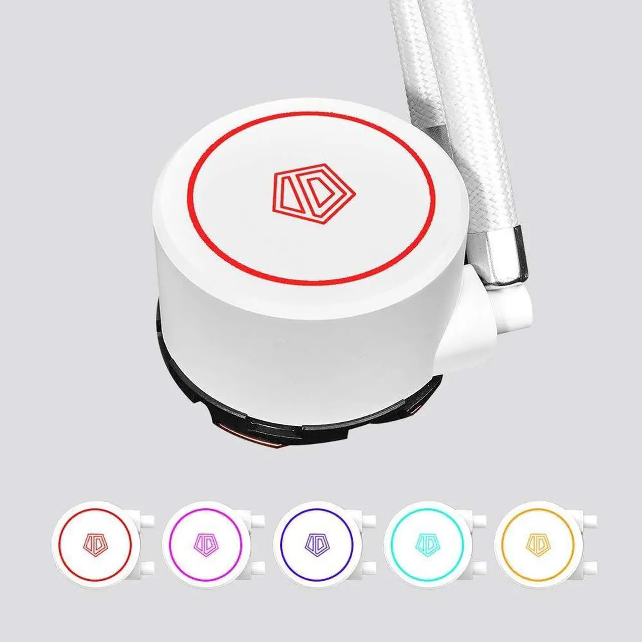 Alt view image 3 of 7 - ID-COOLING AURAFLOW X 240 CPU Water Cooler RGB CPU Liquid Cooler 240mm AIO Cooler MB Sync 12V 4PIN Connector 2X120mm RGB Fan, Intel 1700/115X/1200/2066, AMD AM4/AM5 White