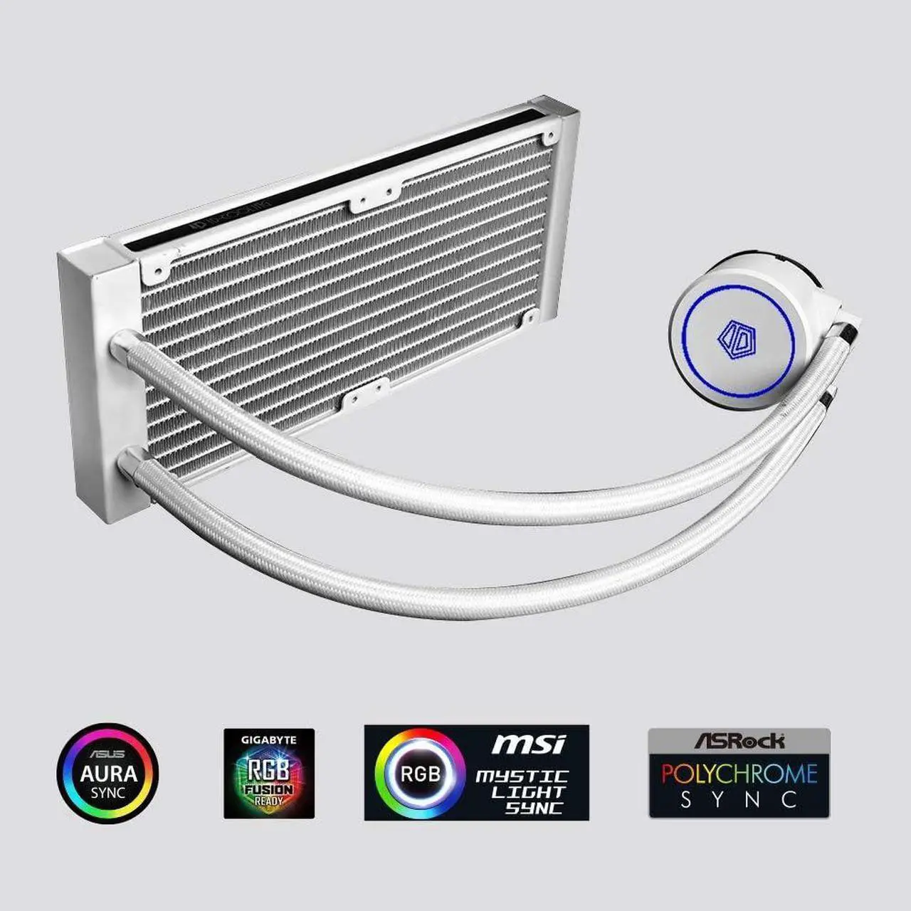 Alt view image 4 of 7 - ID-COOLING AURAFLOW X 240 CPU Water Cooler RGB CPU Liquid Cooler 240mm AIO Cooler MB Sync 12V 4PIN Connector 2X120mm RGB Fan, Intel 1700/115X/1200/2066, AMD AM4/AM5 White