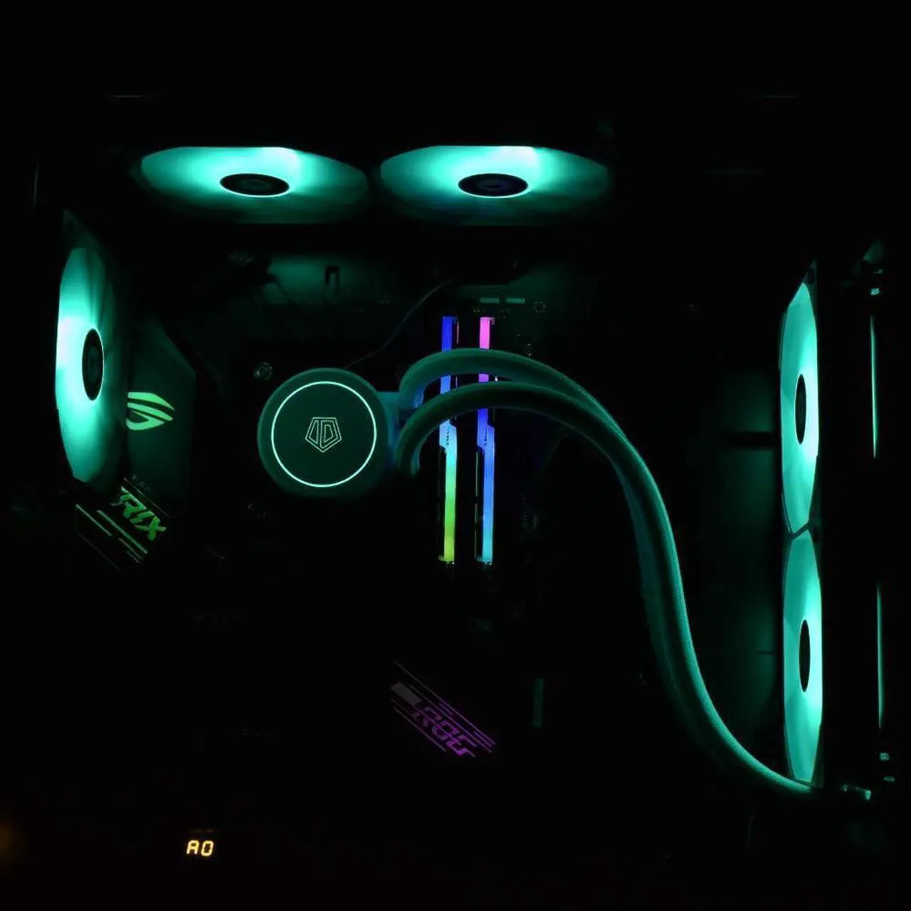 Alt view image 7 of 7 - ID-COOLING AURAFLOW X 240 CPU Water Cooler RGB CPU Liquid Cooler 240mm AIO Cooler MB Sync 12V 4PIN Connector 2X120mm RGB Fan, Intel 1700/115X/1200/2066, AMD AM4/AM5 White