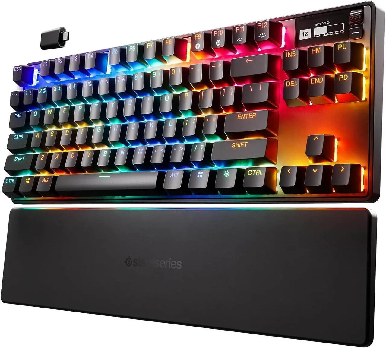 Main image of SteelSeries Apex Pro TKL Wireless HyperMagnetic Gaming Keyboard  Esports Tenkeyless  OLED Screen  Adjustable Actuation  PBT Keycaps  Bluetooth  2.4GHz  USB-C