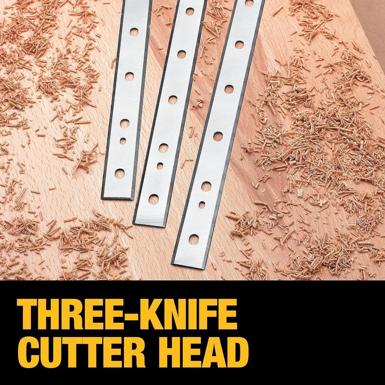 Alt view image 5 of 7 - DEWALT Thickness Planer, Two Speed, 13-inch, 15 Amp, 20,000 RPM Motor w/Feed Tables & Extra Blades