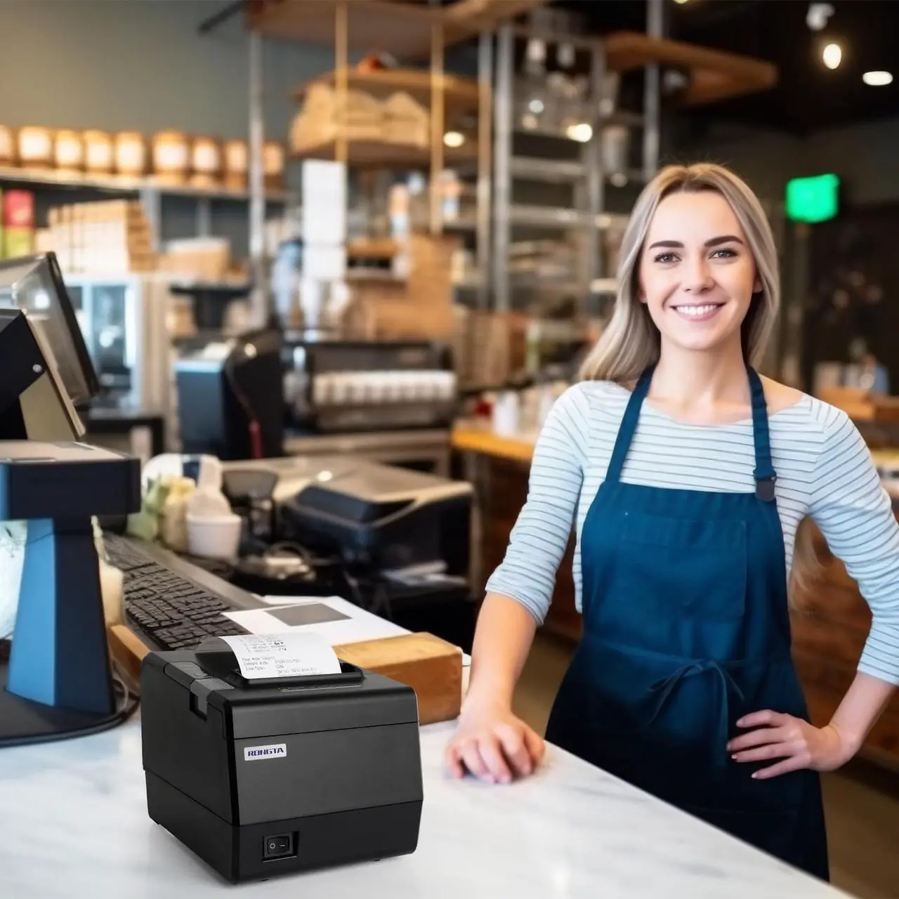 Alt view image 5 of 6 - Kitchen Restaurant POS Printer, 80mm Thermal Receipts Printer with Auto Cutter, USB Serial Ethernet for ESC/POS, Support Windows/Mac Cash Drawer, No Bluetooth, No Square