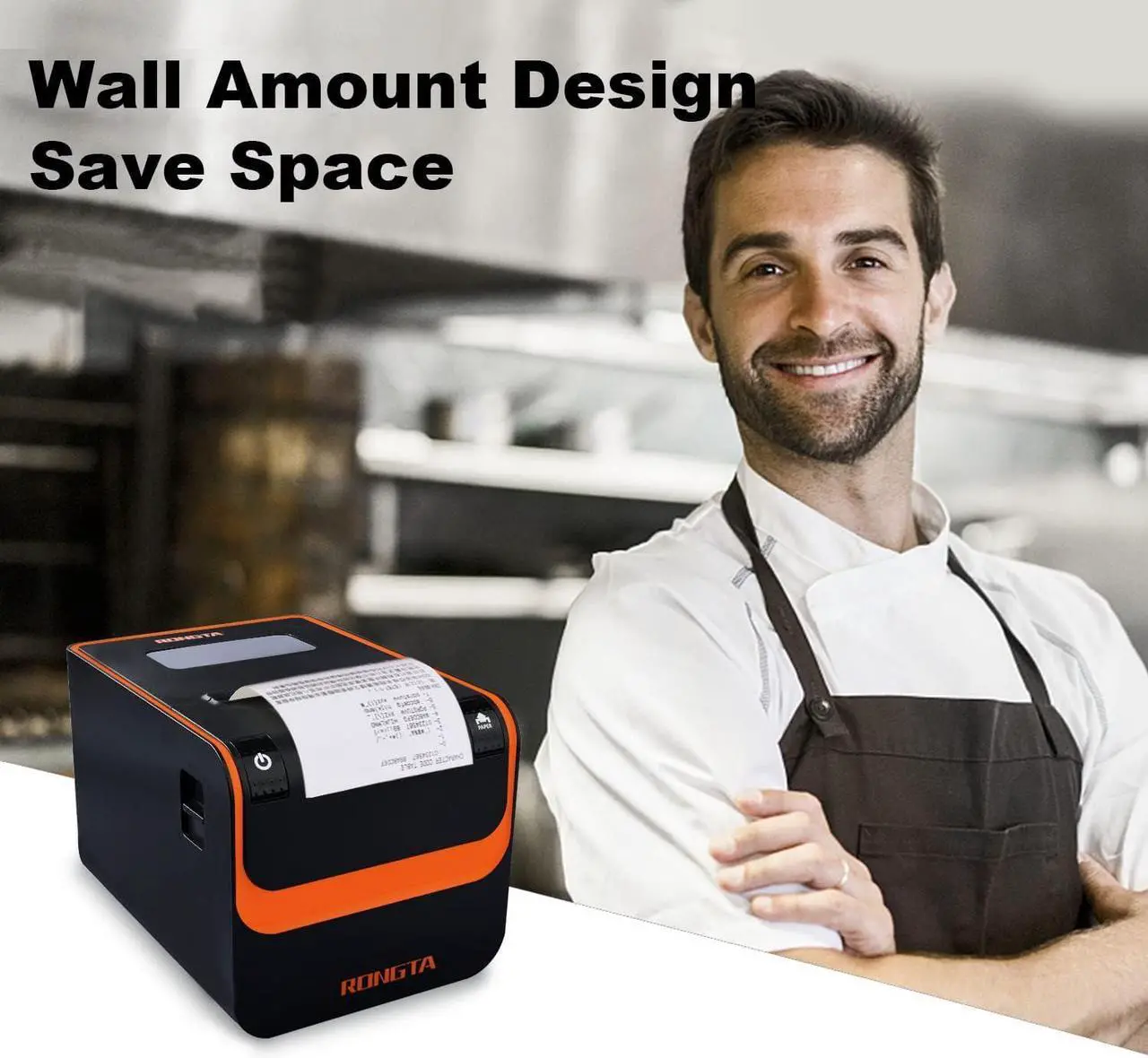 Alt view image 6 of 7 - POS Printer, 80mm Direct Thermal Receipt Printer with Auto Cutter, USB Serial Ethernet Interface, Support Windows/Mac/Linux Cash Drawer, Restaurant Kitchen Printer for ESC/POS