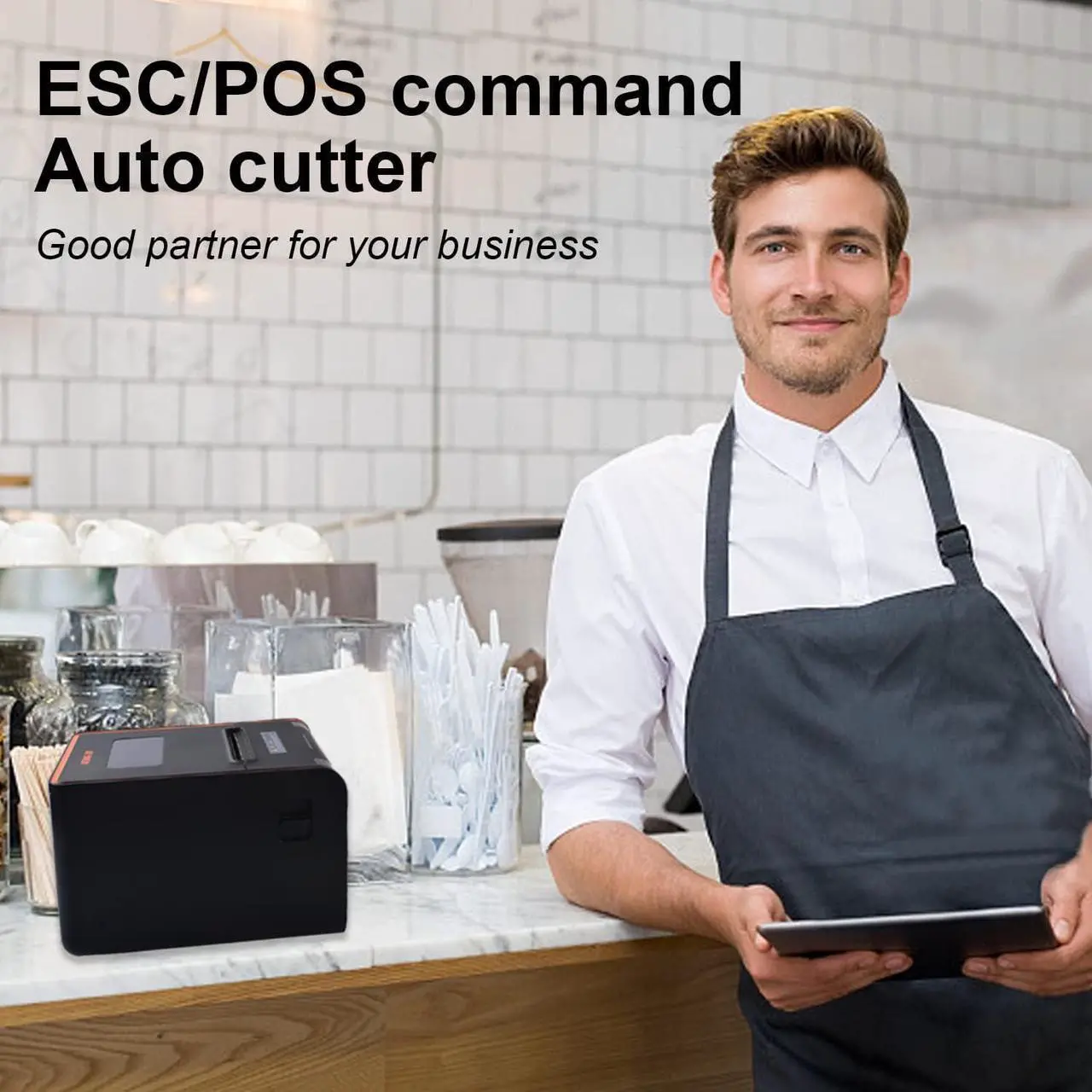 Alt view image 4 of 7 - POS Printer, 80mm Direct Thermal Receipt Printer with Auto Cutter, USB Serial Ethernet Interface, Support Windows/Mac/Linux Cash Drawer, Restaurant Kitchen Printer for ESC/POS